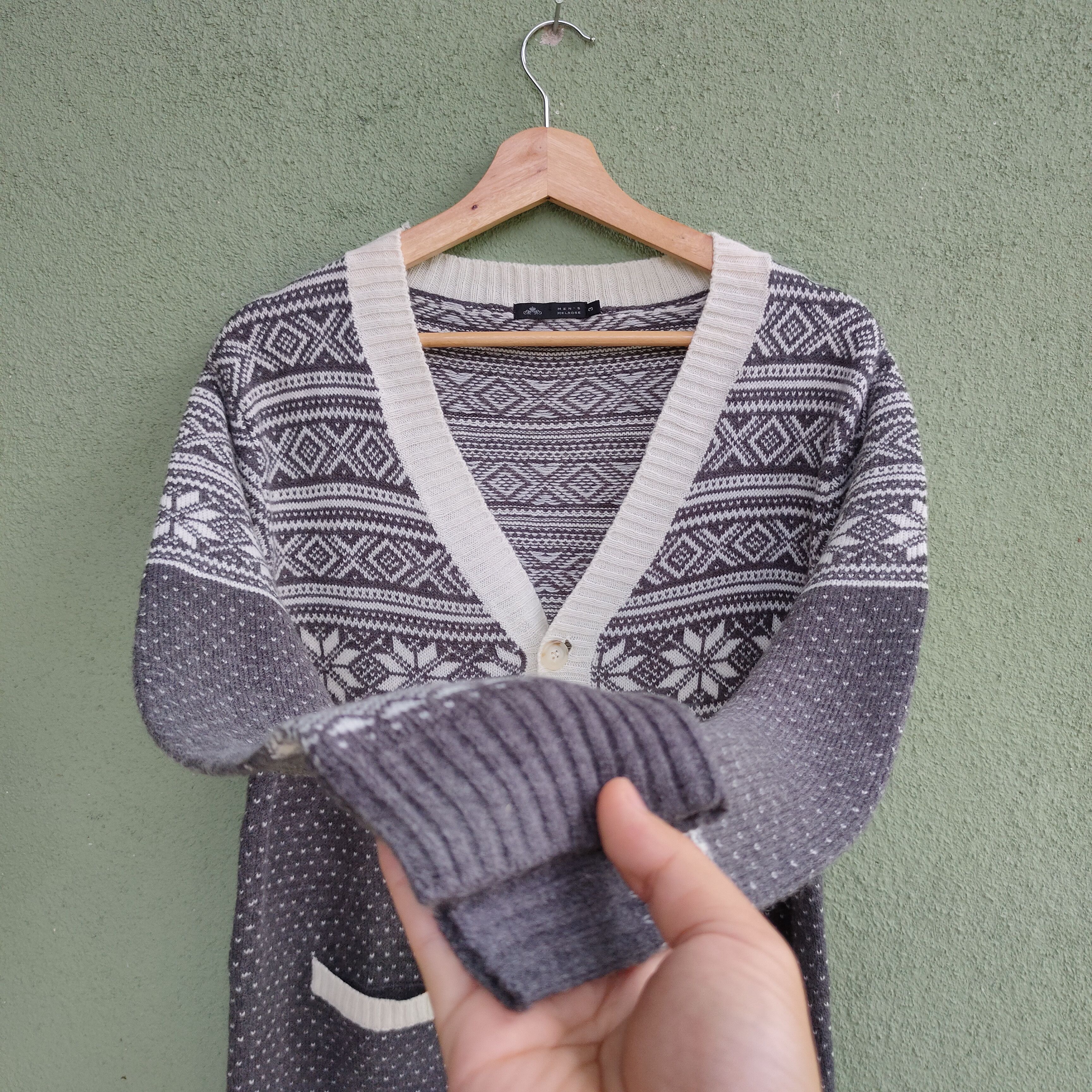 Aran Isles Knitwear Vintage MEN’S MELROSE Full Print Cardigan Knitwear Size US M / EU 48-50 / 2 - 2 Thumbnail