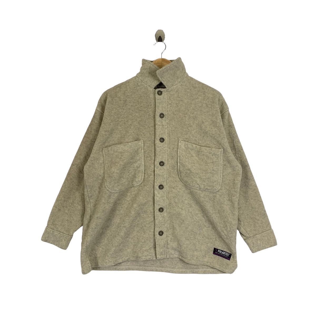 image of Offshore X Polartec Outdoor Sportswear Fleece Sweater Jacket in Cream, Men's (Size Medium)