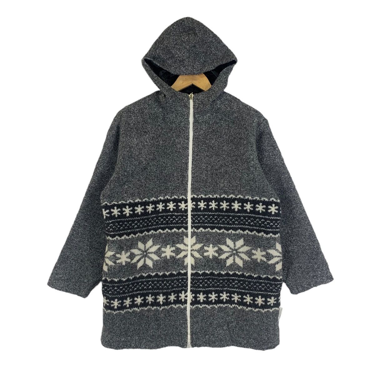image of Courreges Sport Futur Paris Fleece Zipper Hoodie Jacket in Grey/Black, Women's (Size Large)