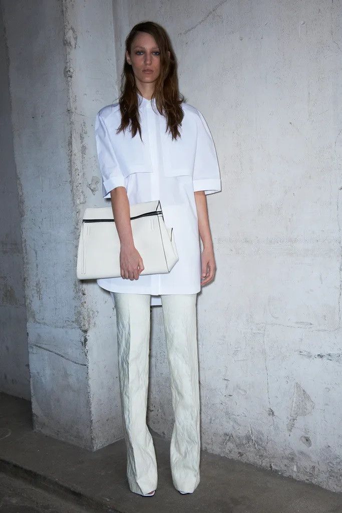 image of Celine - Pp - Resort 2013 - Oversized Panelled S/s Shirt in White, Women's (Size XS)