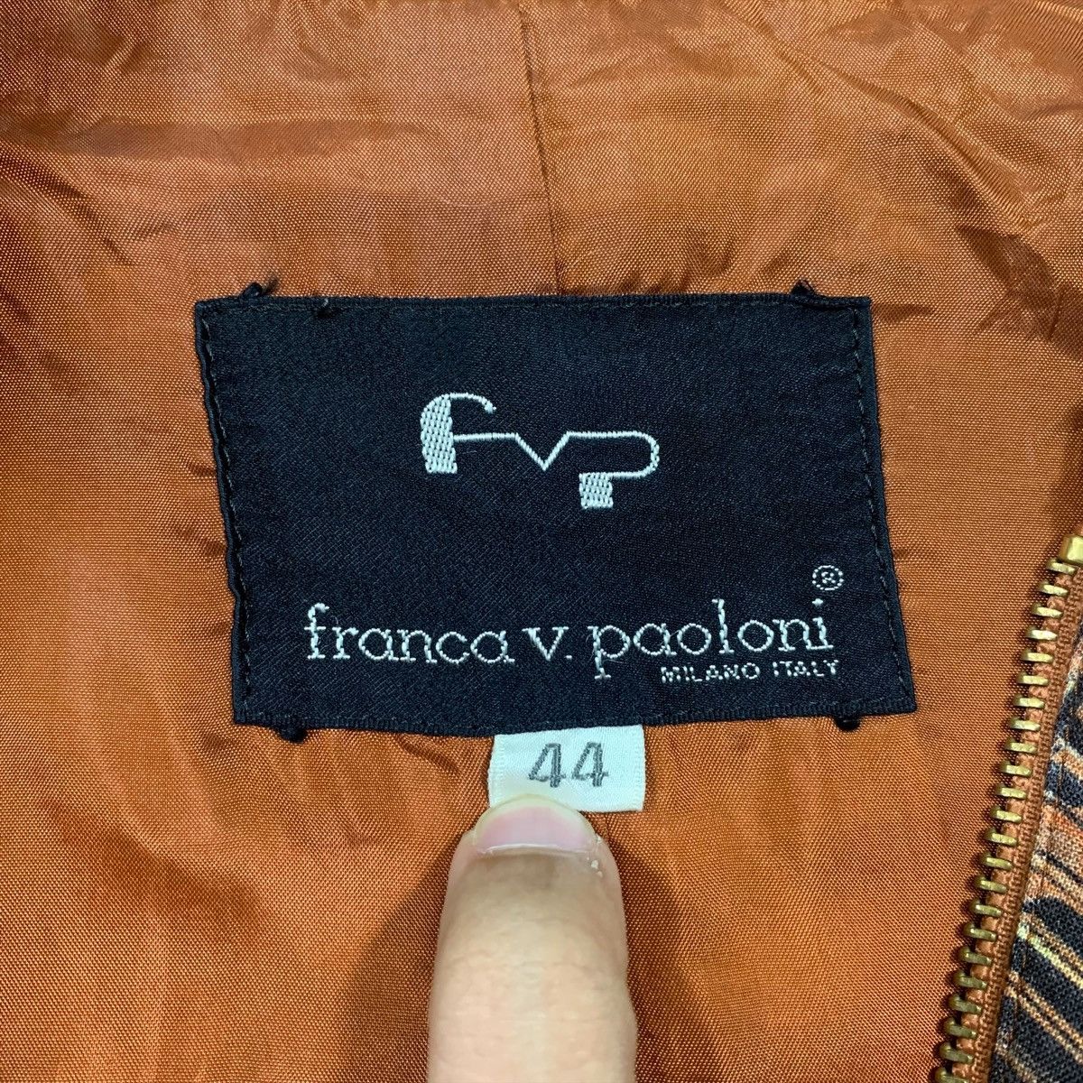 Vintage Franco V.Paoloni Milano Italy Design Bomber Jacket Size XL / US 12-14 / IT 48-50 - 6 Thumbnail