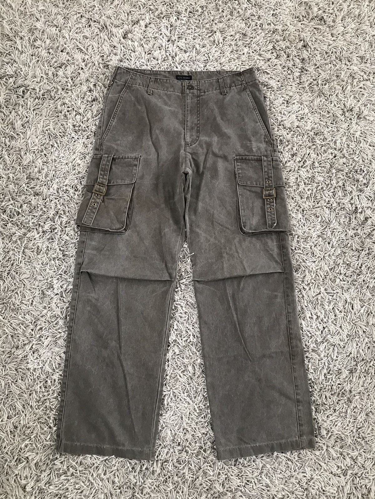 image of Issey Miyake x Tete Homme Cargo Pant in Washed Gray, Men's (Size 30)
