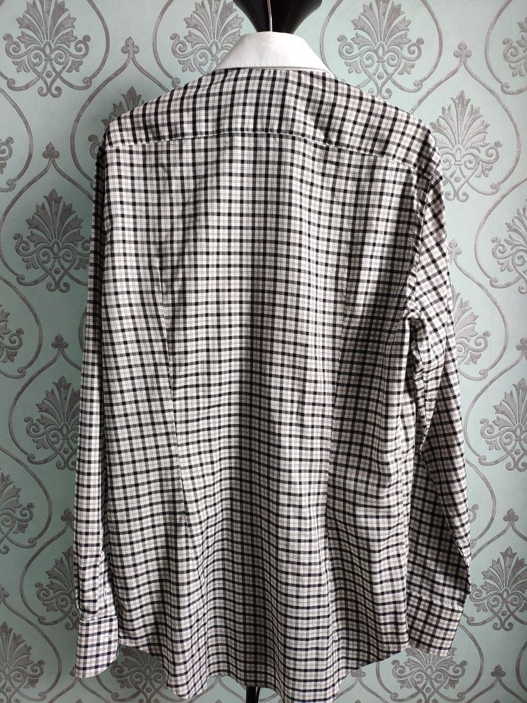 Patrick Hellmann Collection NEW ! Collar pin & bar plaid shirt.Like Comme des Garcons Size US M / EU 48-50 / 2 - 3 Thumbnail