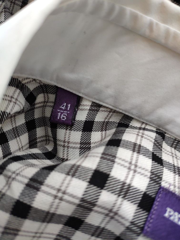Patrick Hellmann Collection NEW ! Collar pin & bar plaid shirt.Like Comme des Garcons Size US M / EU 48-50 / 2 - 6 Thumbnail