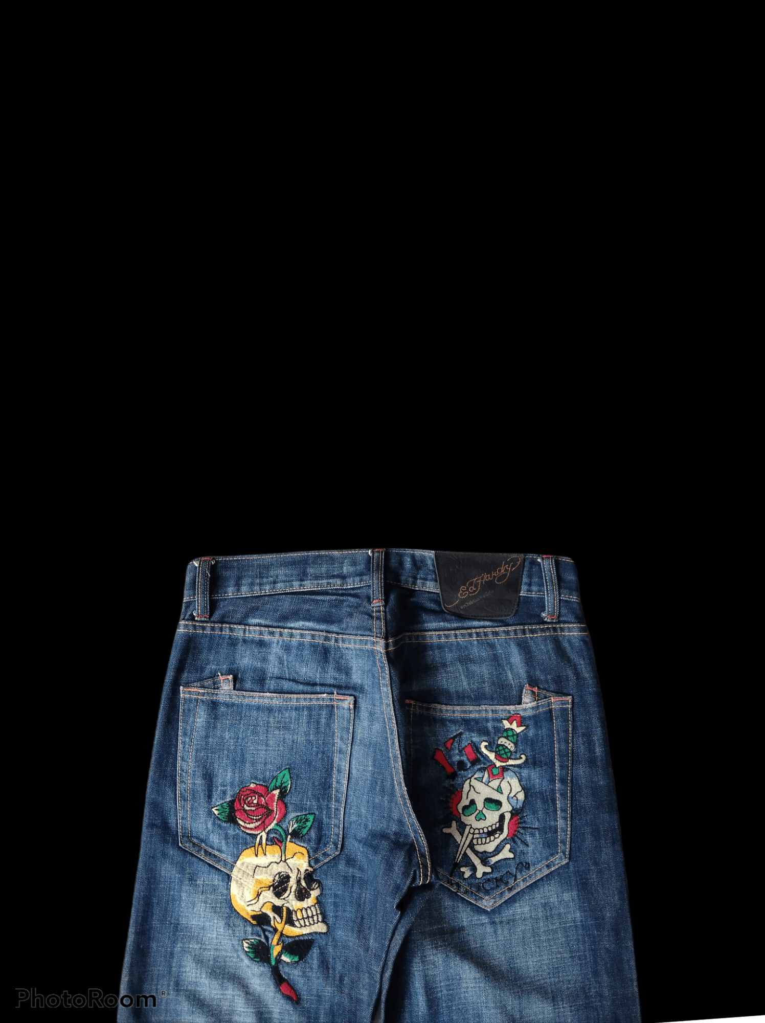 Ed Hardy DiSTRESSED EMBROIDED SKULL ED HARDY BY CHRISTIAN AUDIGIER Size US 30 / EU 46 - 5 Thumbnail