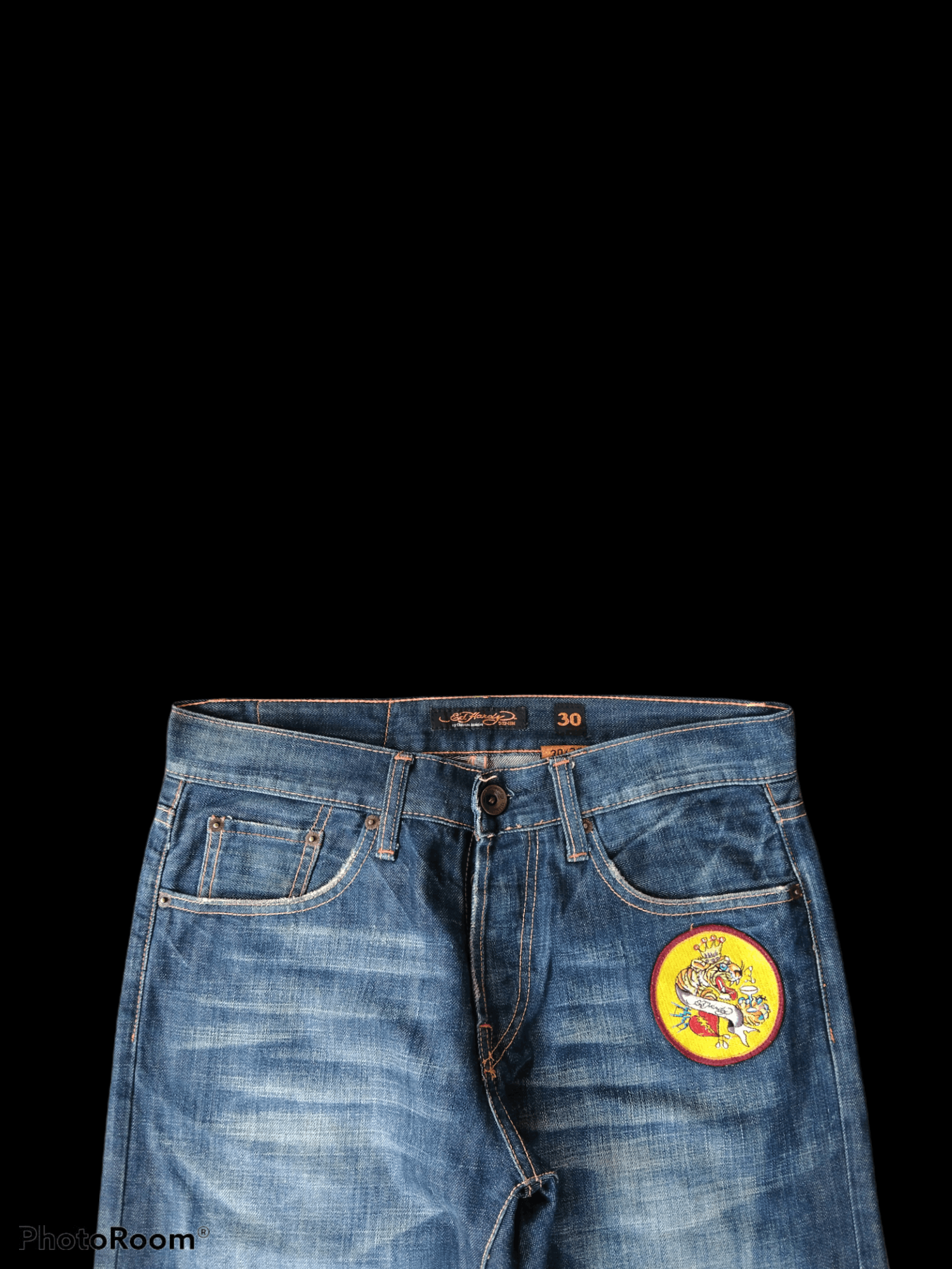 Ed Hardy DiSTRESSED EMBROIDED SKULL ED HARDY BY CHRISTIAN AUDIGIER Size US 30 / EU 46 - 4 Thumbnail