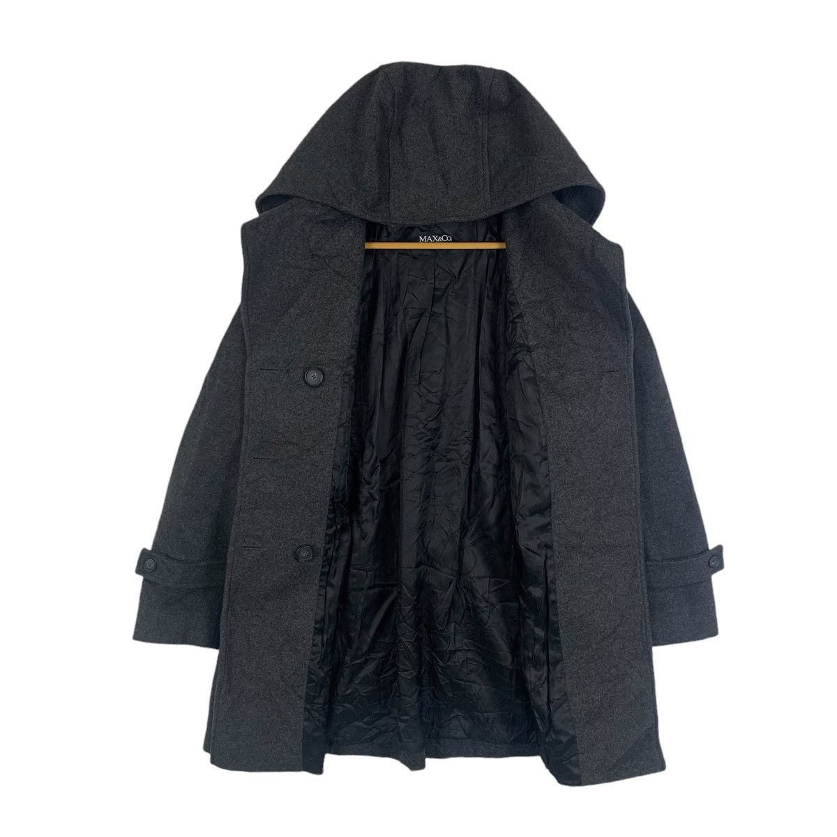 Max Mara × Vintage MAX & CO Max Mara Italian Design Wool Hoodie Peacoats Jacket Size M / US 6-8 / IT 42-44 - 3 Thumbnail