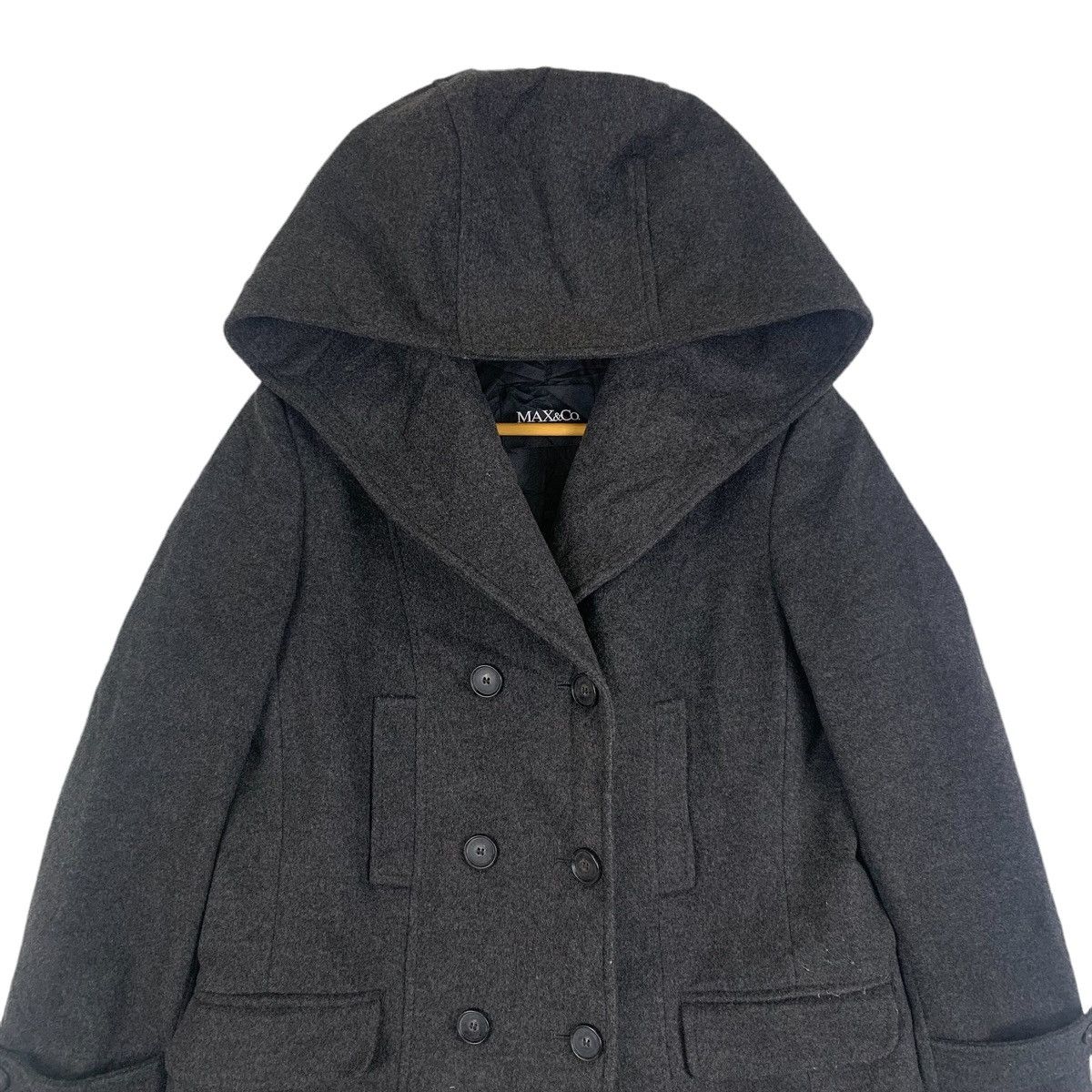 Max Mara × Vintage MAX & CO Max Mara Italian Design Wool Hoodie Peacoats Jacket Size M / US 6-8 / IT 42-44 - 5 Thumbnail