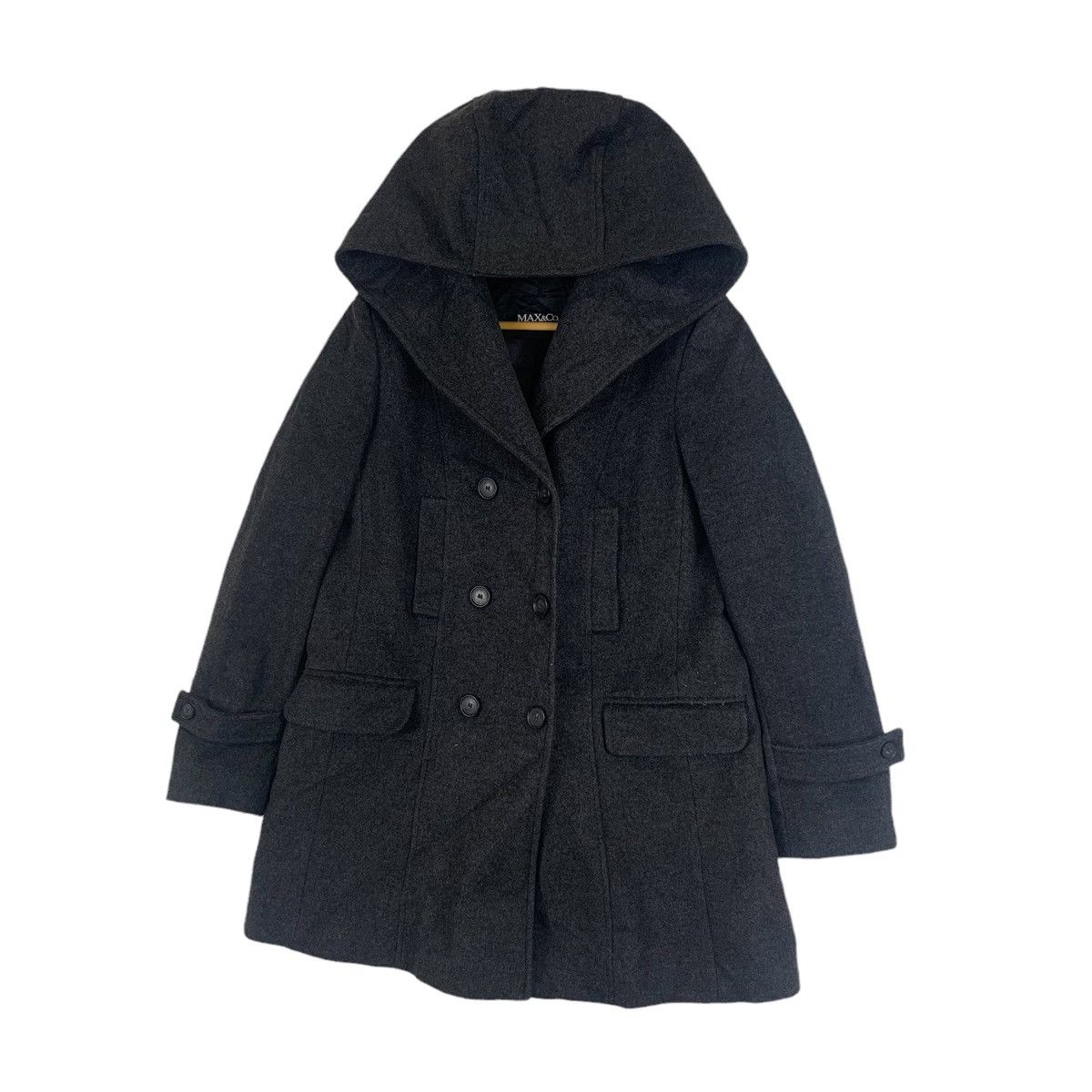 Max Mara × Vintage MAX & CO Max Mara Italian Design Wool Hoodie Peacoats Jacket Size M / US 6-8 / IT 42-44 - 4 Thumbnail