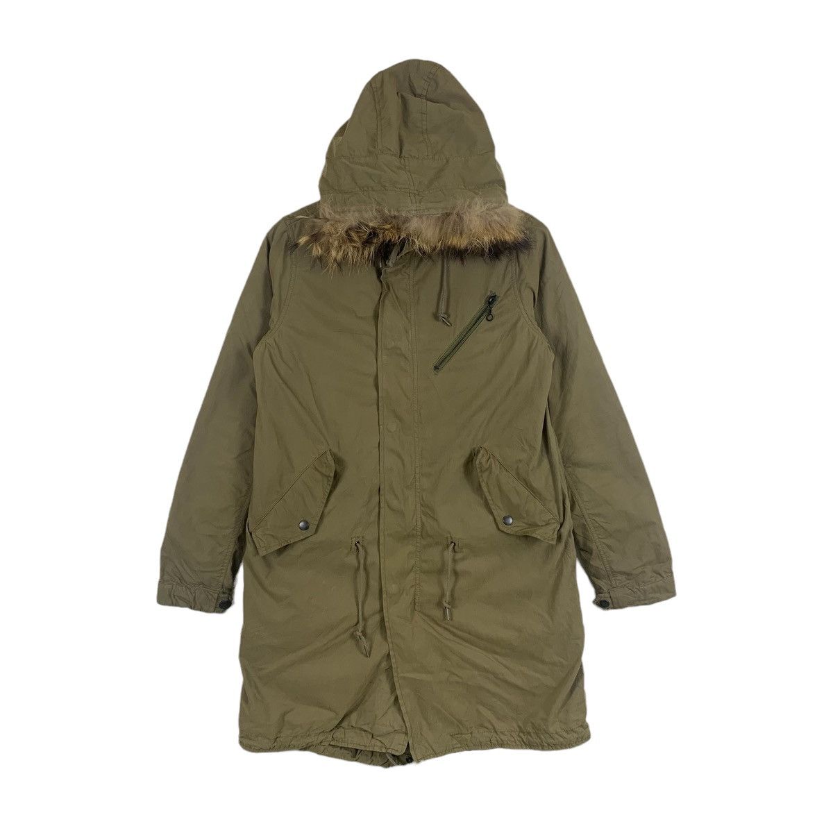 SCHOTT NYC Army Design Hoodie Parkas Long Coats Jacket