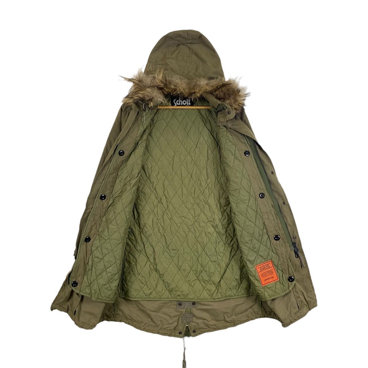 Schott × Vintage SCHOTT NYC Army Design Hoodie Parkas Long Coats Jacket Size US M / EU 48-50 / 2 - 3 Thumbnail