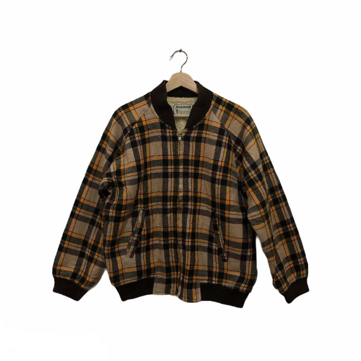 Japanese Brand Bomber Wool Jacket Tartan Design Baronvon Size US L / EU 52-54 / 3 - 1 Thumbnail