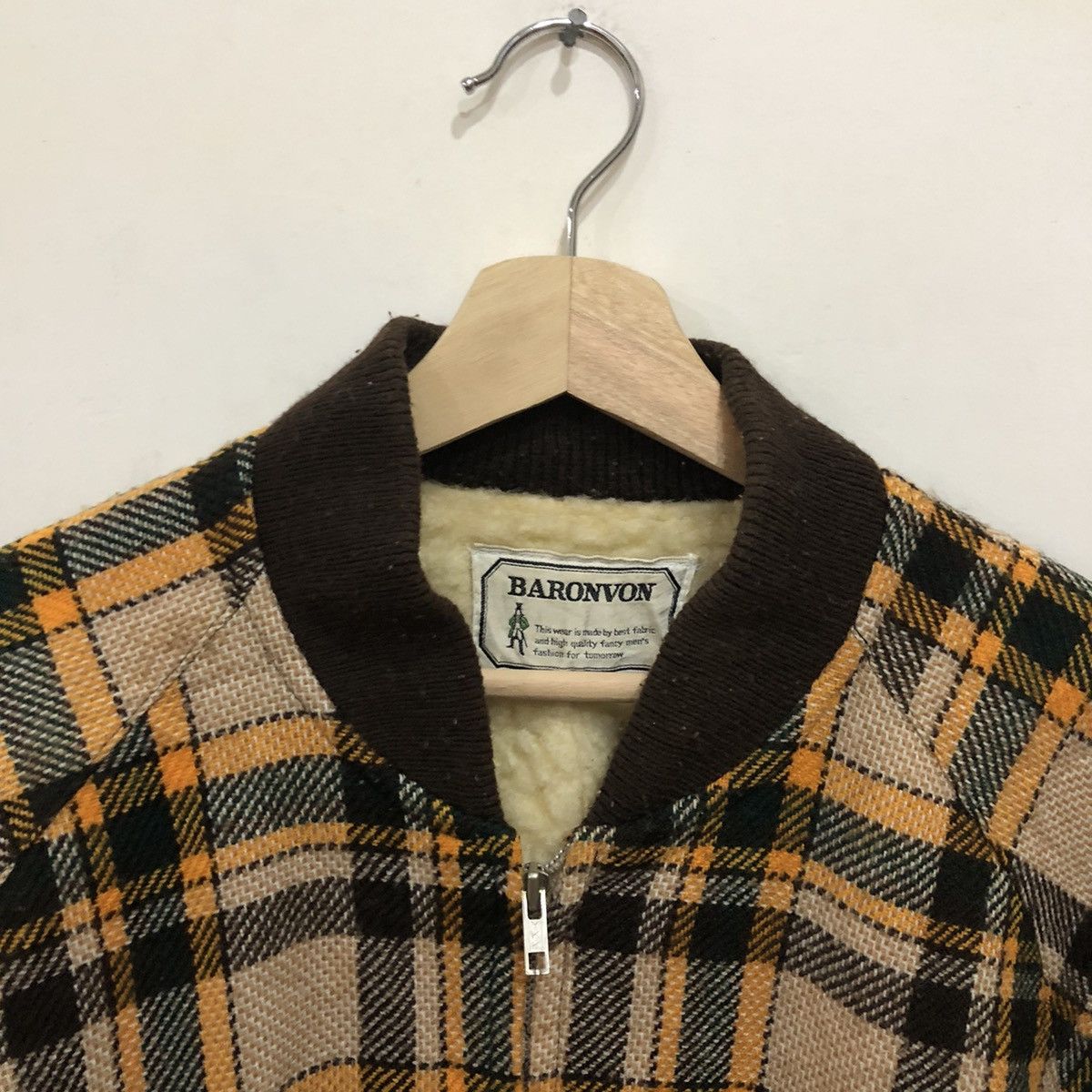 Japanese Brand Bomber Wool Jacket Tartan Design Baronvon Size US L / EU 52-54 / 3 - 7 Thumbnail