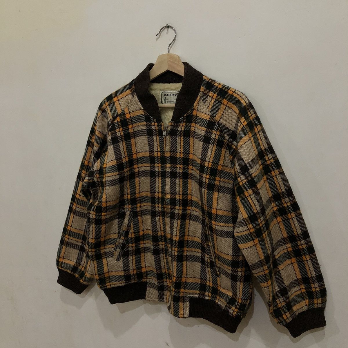 Japanese Brand Bomber Wool Jacket Tartan Design Baronvon Size US L / EU 52-54 / 3 - 3 Thumbnail
