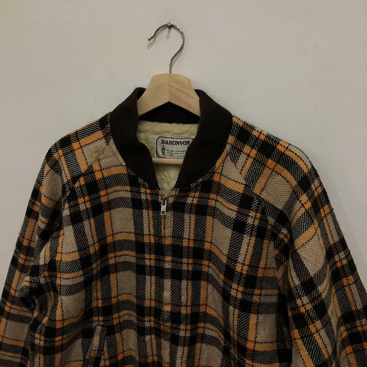 Japanese Brand Bomber Wool Jacket Tartan Design Baronvon Size US L / EU 52-54 / 3 - 4 Thumbnail