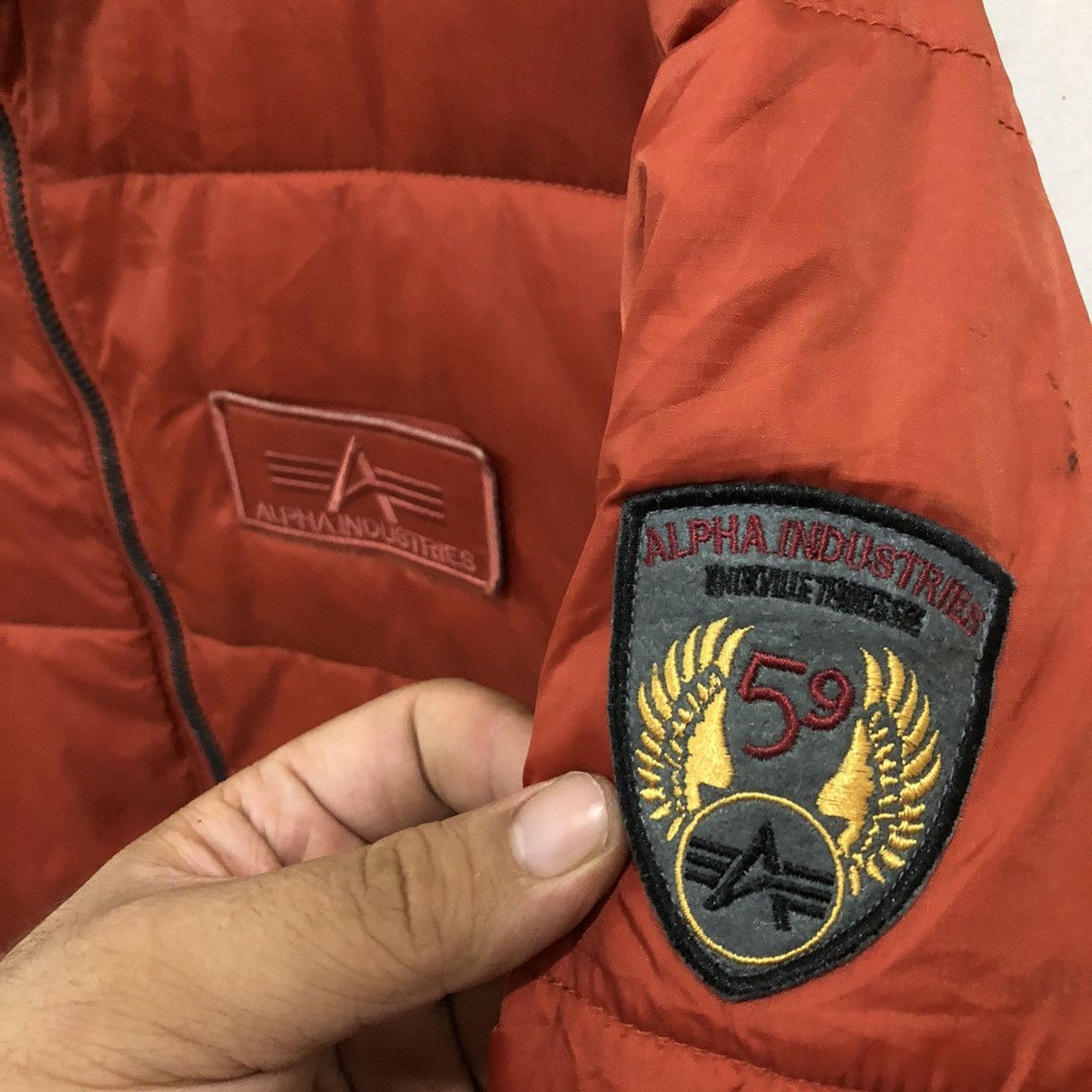Alpha Industries Vintage Alpha Industries Light Down Puffer Jacket Hoodie Size US XL / EU 56 / 4 - 4 Thumbnail