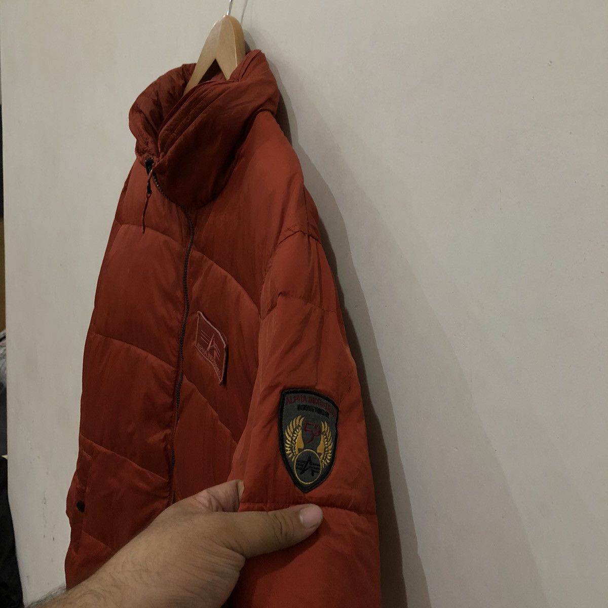 Alpha Industries Vintage Alpha Industries Light Down Puffer Jacket Hoodie Size US XL / EU 56 / 4 - 3 Thumbnail