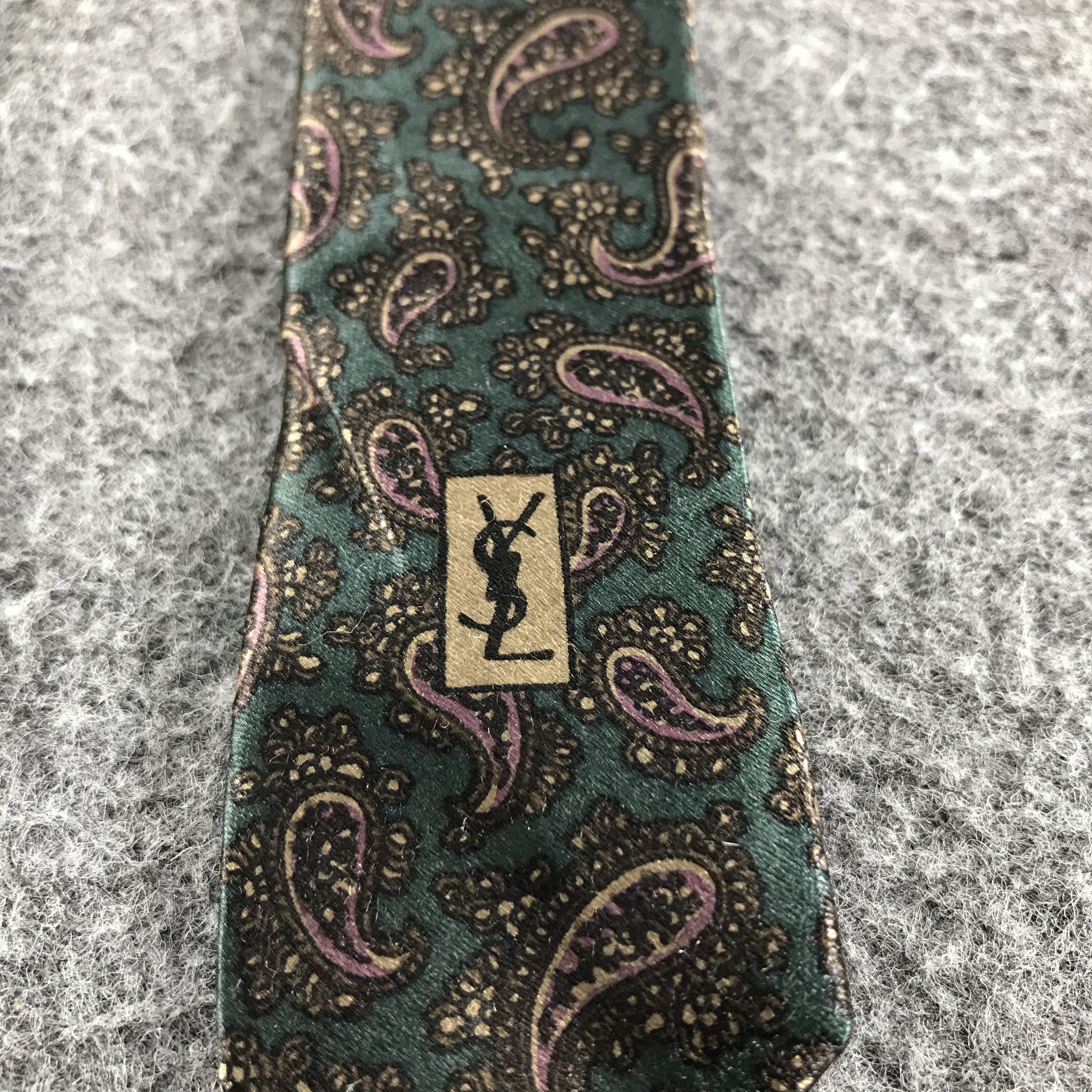 Yves Saint Laurent Vintage Yves Saint Laurent Paisley Silk Neck Ties T15 Size ONE SIZE - 4 Thumbnail