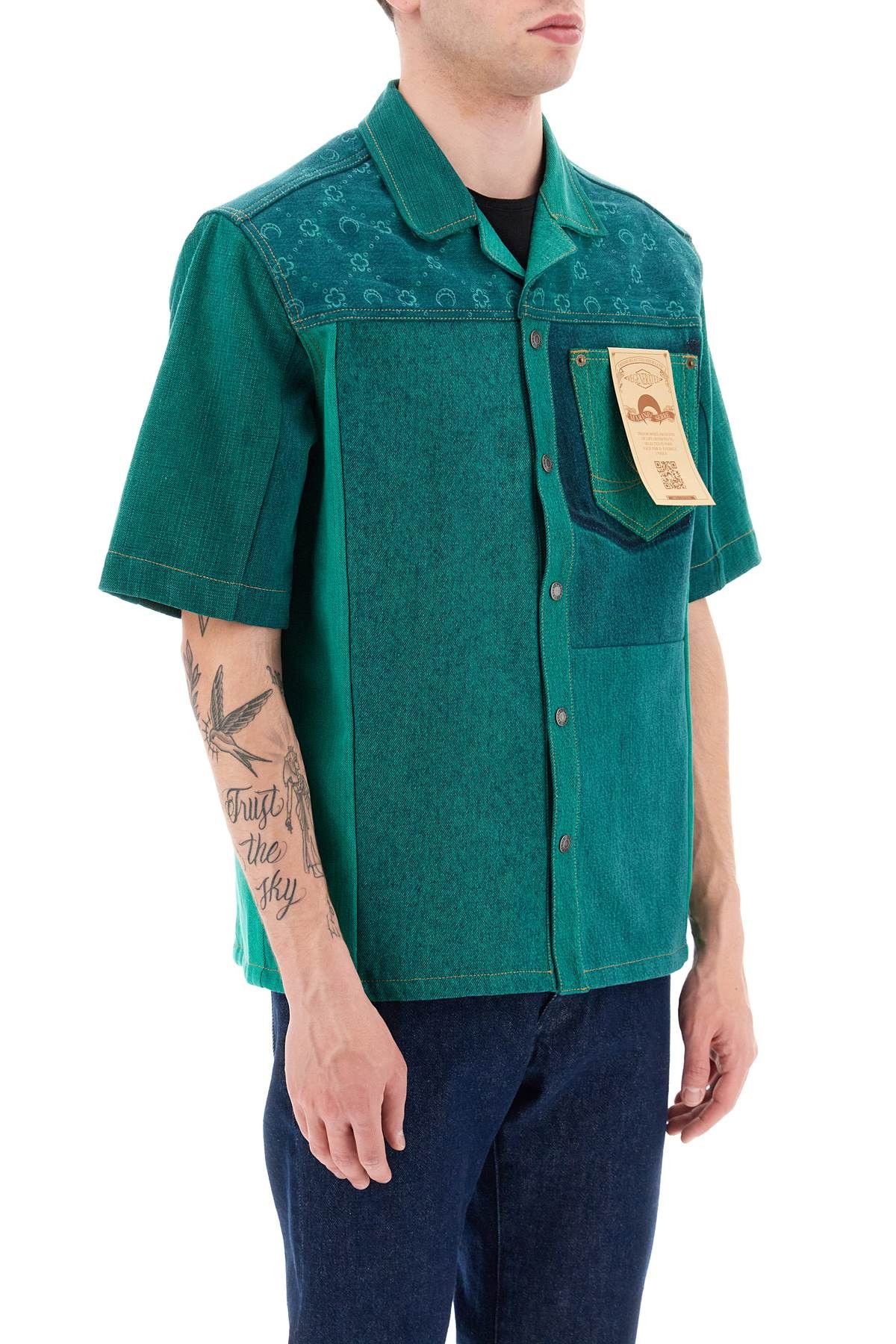 Marine Serre Marine Serre Regenerated Denim Shirt With Short Sleeves Size US S / EU 44-46 / 1 - 2 Thumbnail