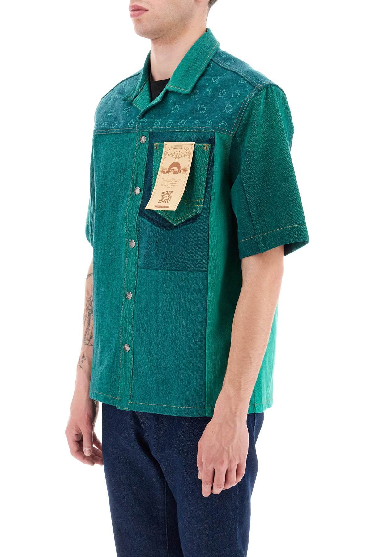 Marine Serre Marine Serre Regenerated Denim Shirt With Short Sleeves Size US S / EU 44-46 / 1 - 4 Thumbnail