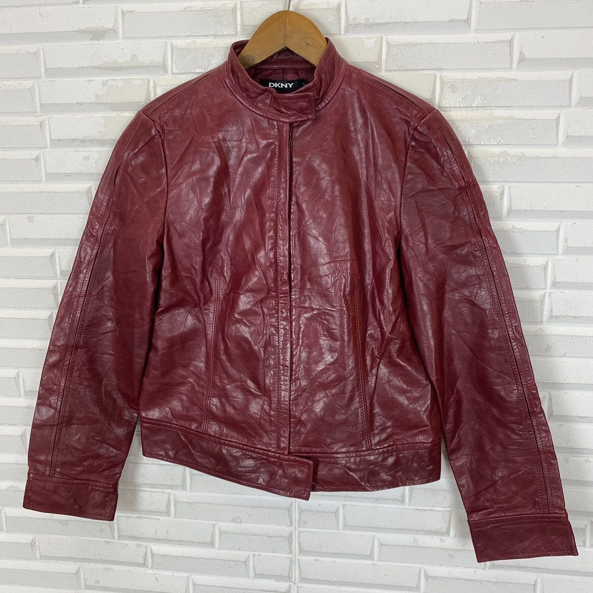 DKNY × Designer DKNY Red Leather Jacket Size S / US 4 / IT 40 - 5 Thumbnail