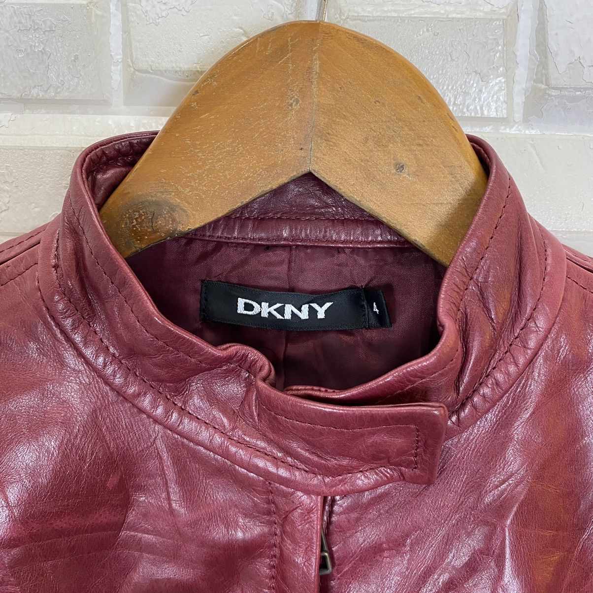 DKNY × Designer DKNY Red Leather Jacket Size S / US 4 / IT 40 - 3 Thumbnail