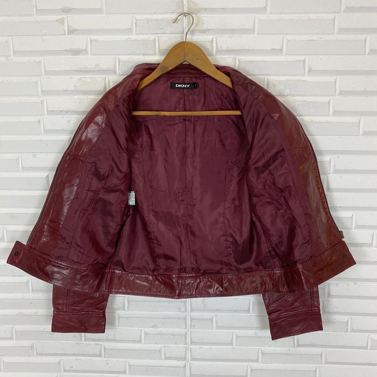 DKNY × Designer DKNY Red Leather Jacket Size S / US 4 / IT 40 - 6 Thumbnail