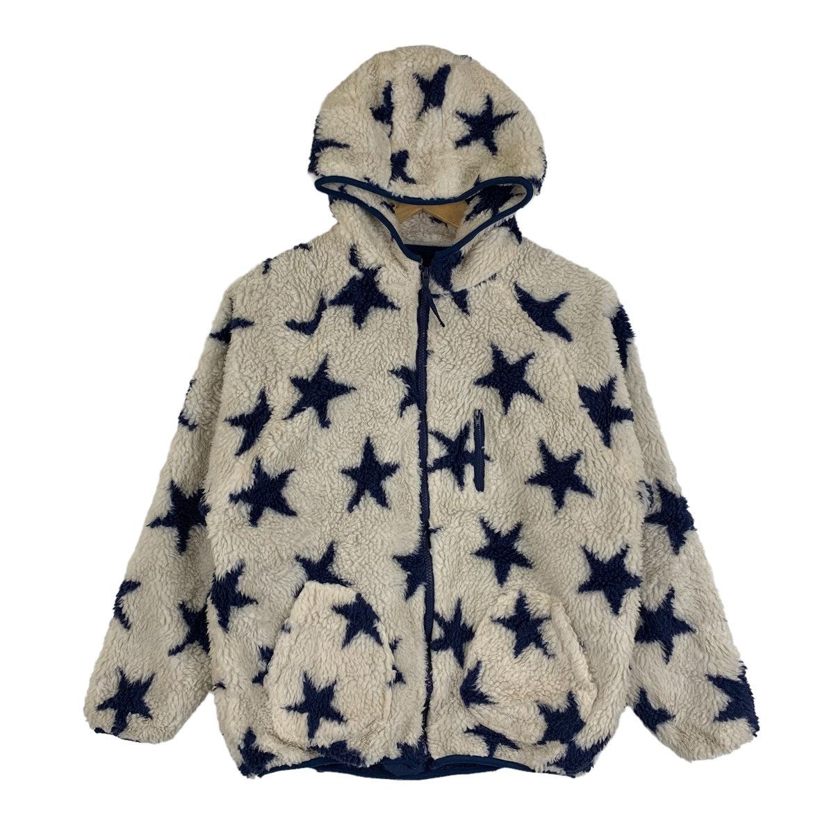 Japanese Brand × Vintage ROUGH Union Made Star Fleece Sherpa Zipper Hoodie Sweaters Size US M / EU 48-50 / 2 - 1 Thumbnail