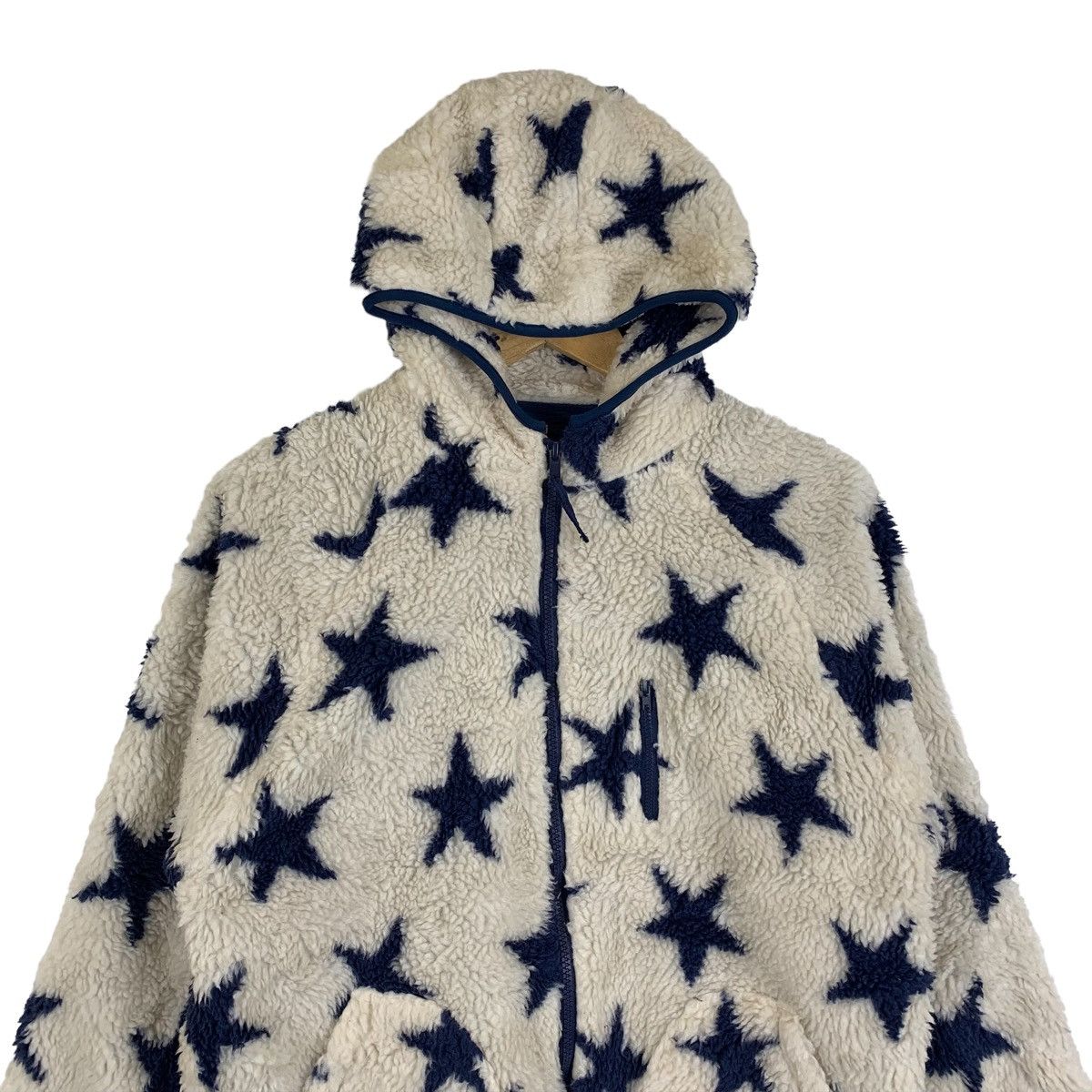 Japanese Brand × Vintage ROUGH Union Made Star Fleece Sherpa Zipper Hoodie Sweaters Size US M / EU 48-50 / 2 - 5 Thumbnail