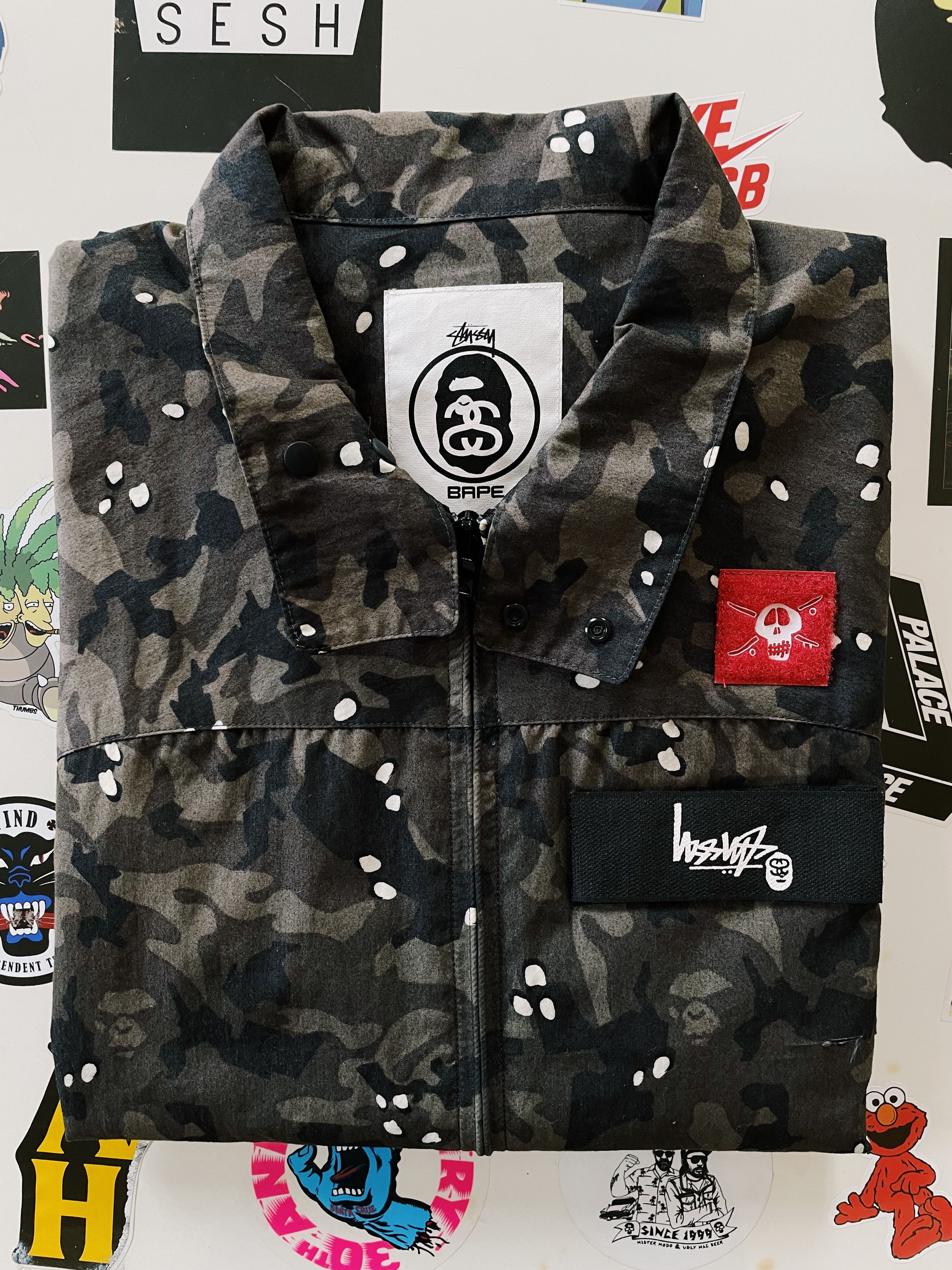 Bape × Stussy Bape A Bathing Ape X Stussy Coach Jacket Dark Camo Size US M / EU 48-50 / 2 - 9 Thumbnail