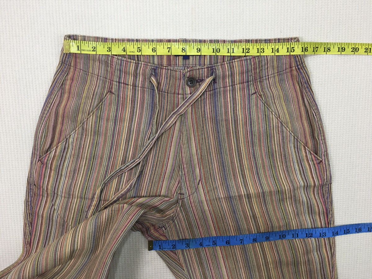 Vintage BEAMS Pants Drawstring Striped Woven Retro Style Size US 31 - 12 Thumbnail