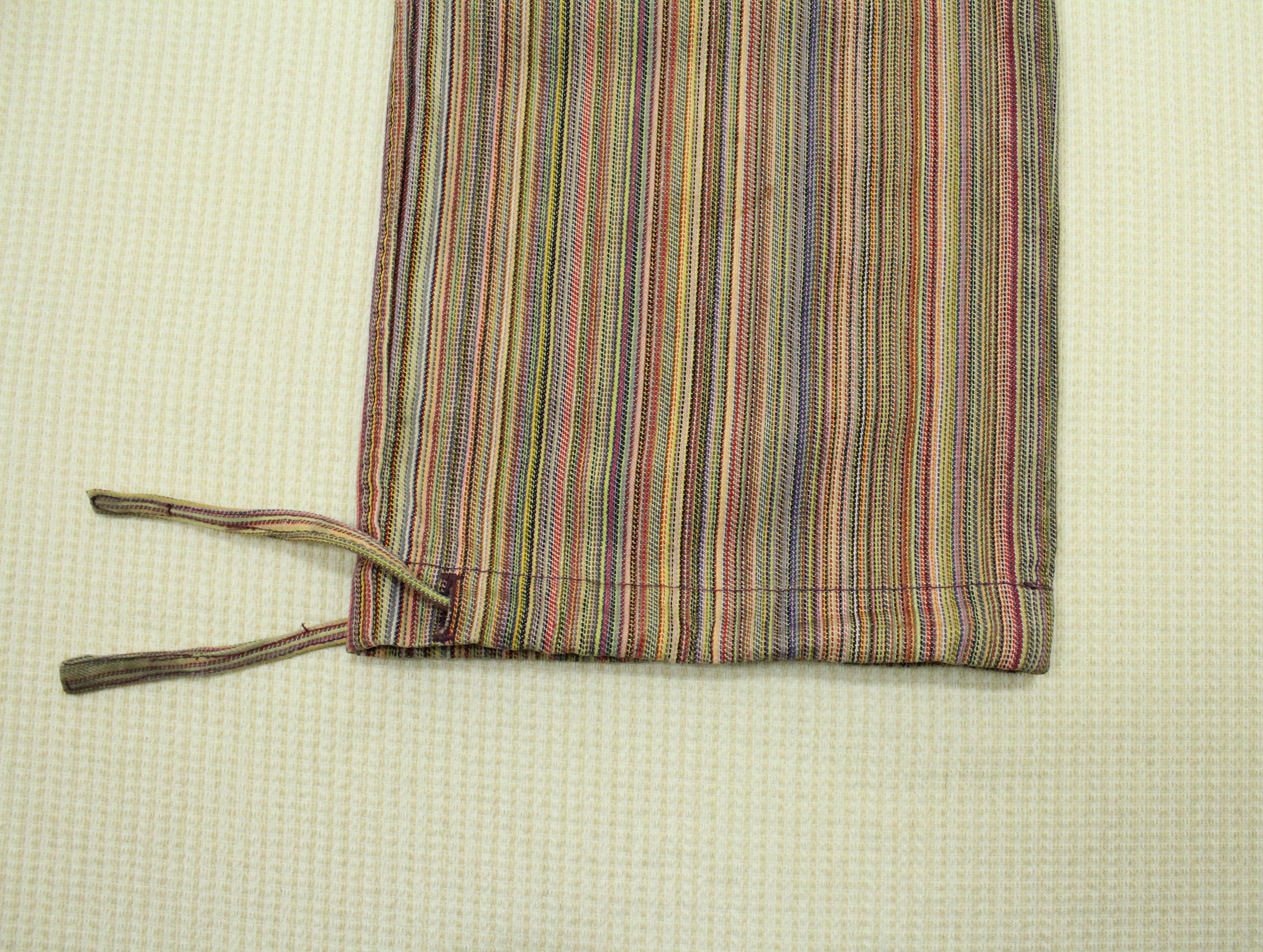 Vintage BEAMS Pants Drawstring Striped Woven Retro Style Size US 31 - 6 Thumbnail
