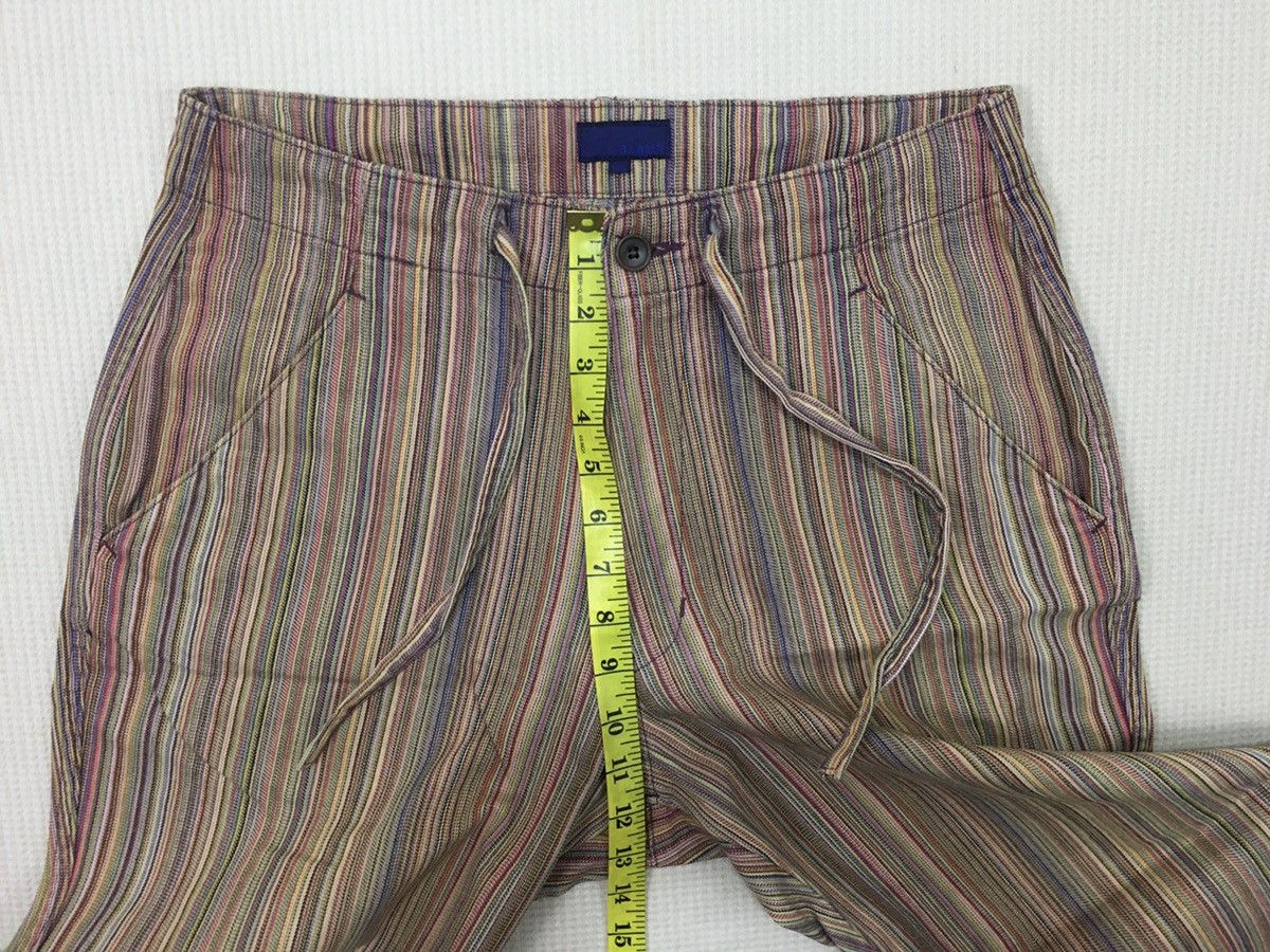 Vintage BEAMS Pants Drawstring Striped Woven Retro Style Size US 31 - 11 Thumbnail
