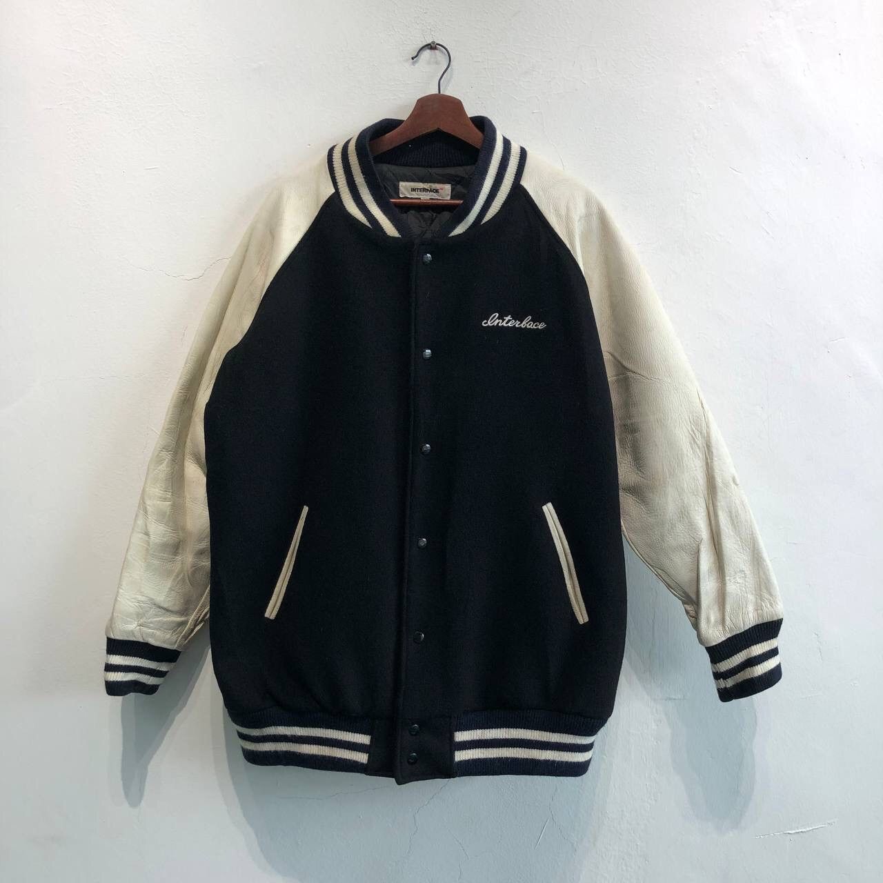 Vintage Interface Clan Black Big Logo Varsity Jacket Size US XL / EU 56 / 4 - 2 Thumbnail