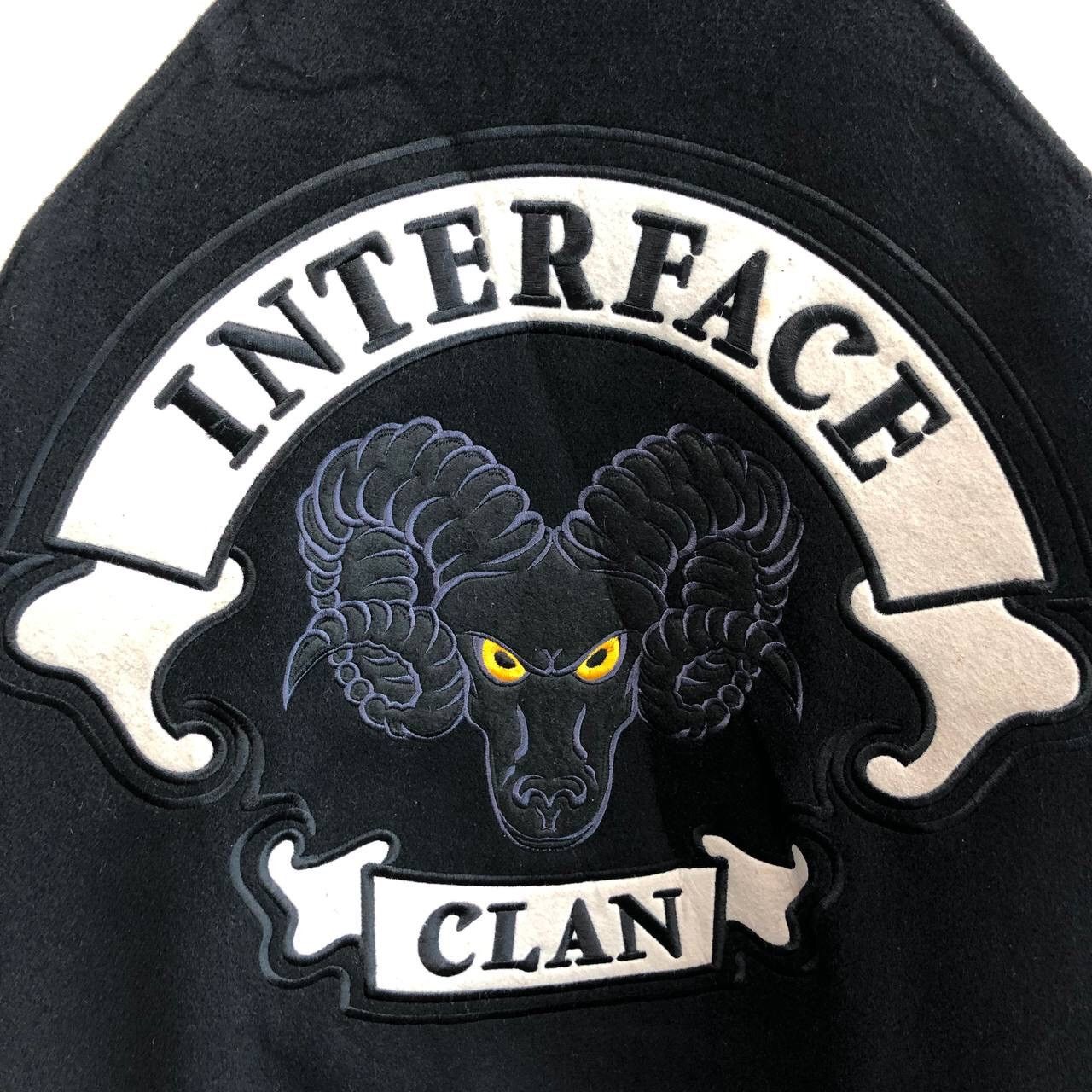 Vintage Interface Clan Black Big Logo Varsity Jacket Size US XL / EU 56 / 4 - 3 Thumbnail