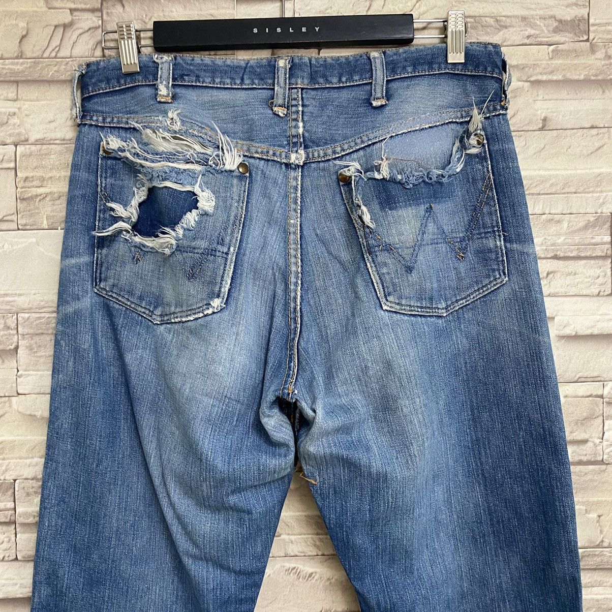 Wrangler Vintage 60s Wrangler Blue Bell Damage Jeans 32x29 Size US 32 / EU 48 - 13 Thumbnail