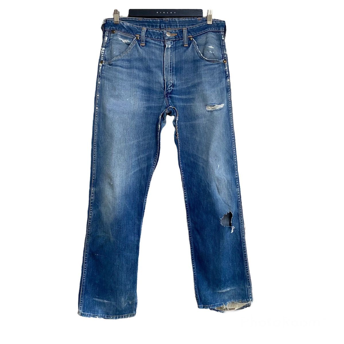 Wrangler Vintage 60s Wrangler Blue Bell Damage Jeans 32x29 Size US 32 / EU 48 - 2 Thumbnail