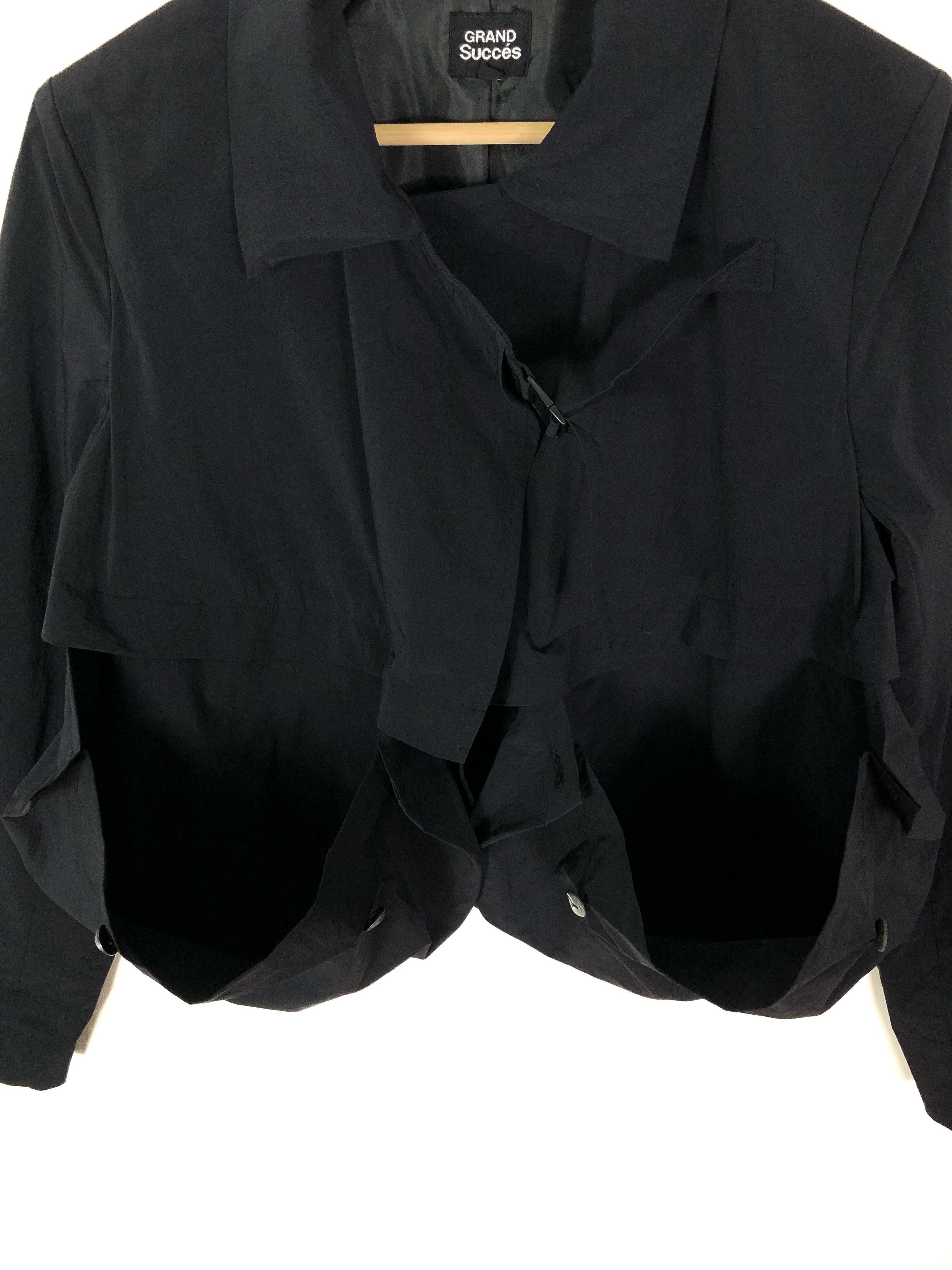 Japanese Brand × Vintage 90s JAPAN ASYMMETRICAL SINGLE BUTTON POLYESTER JACKET Size S / US 4 / IT 40 - 10 Thumbnail