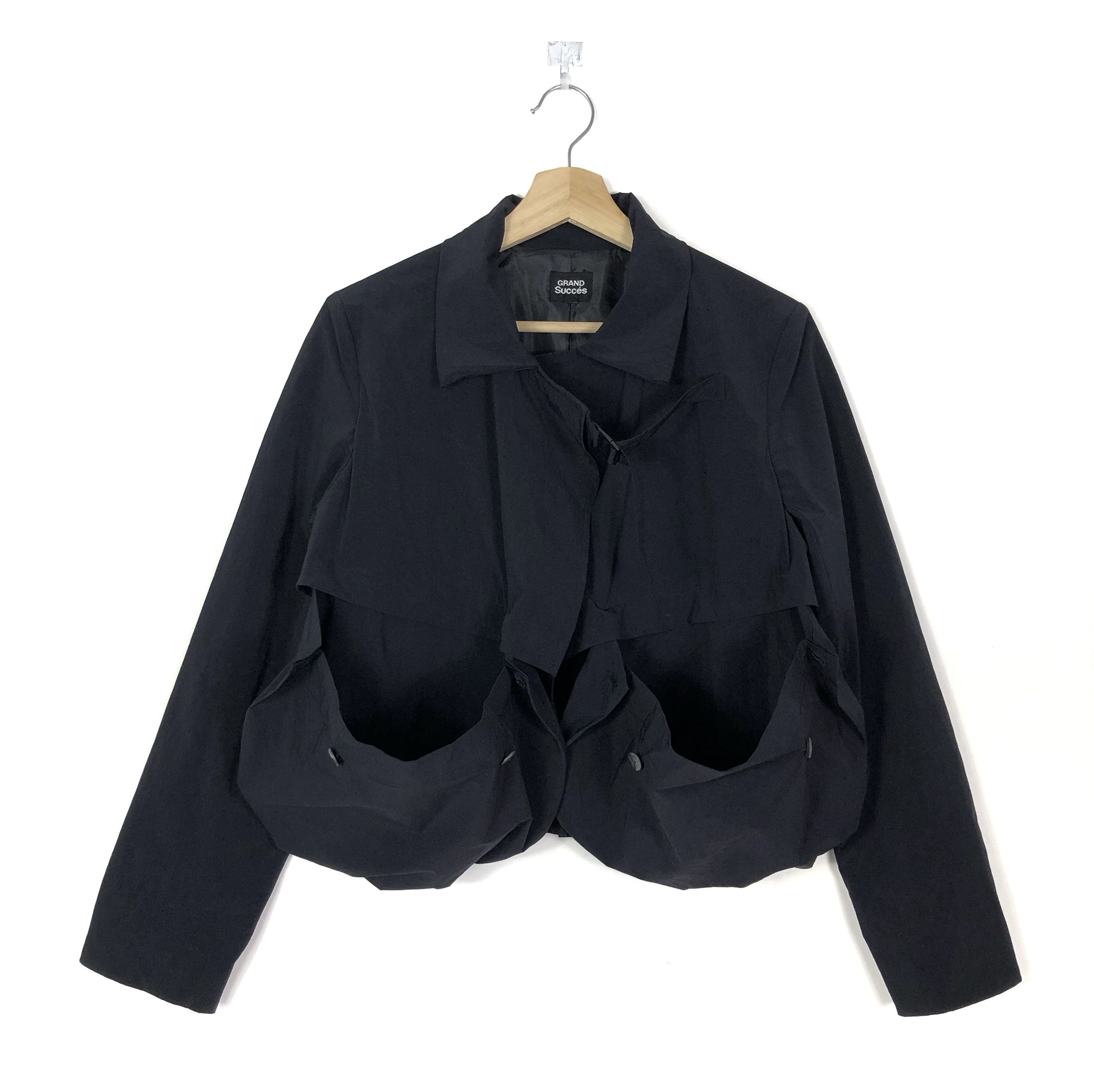 Japanese Brand × Vintage 90s JAPAN ASYMMETRICAL SINGLE BUTTON POLYESTER JACKET Size S / US 4 / IT 40 - 2 Thumbnail