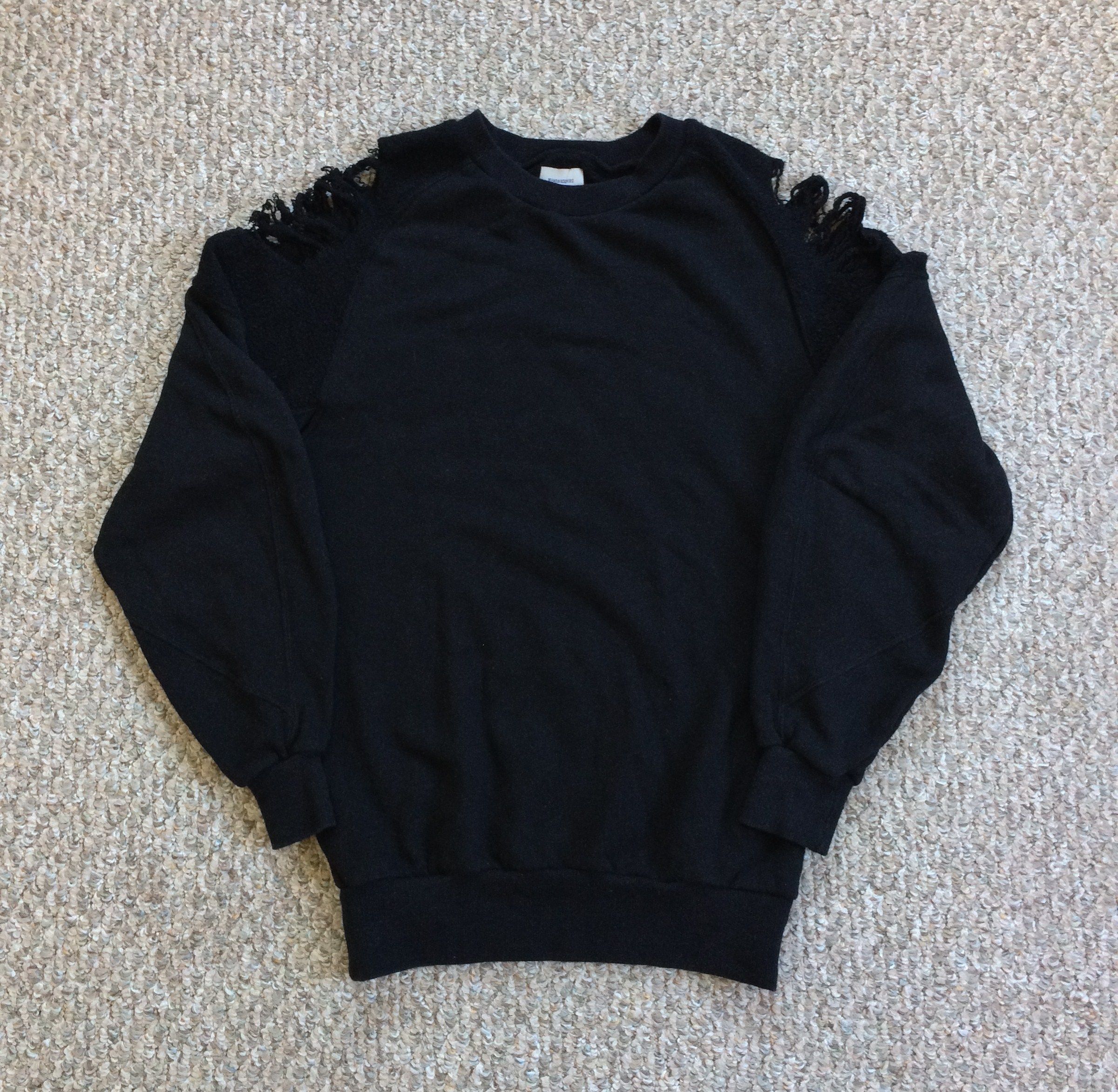Pre-owned Miharayasuhiro Mihara Yasuhiro Distressed Sweatshirt In Black