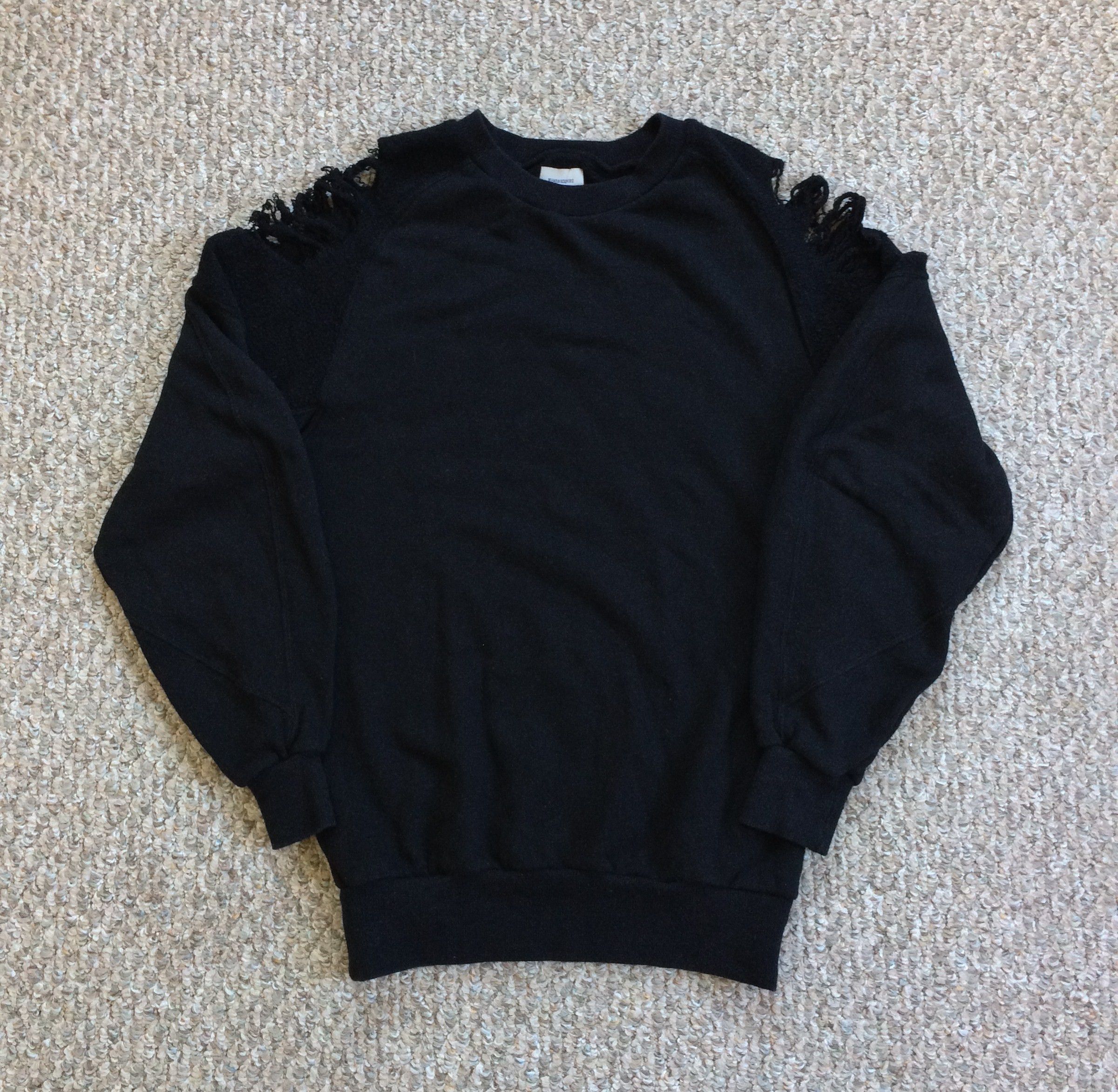 image of Miharayasuhiro Mihara Yasuhiro Distressed Sweatshirt in Black, Men's (Size Medium)