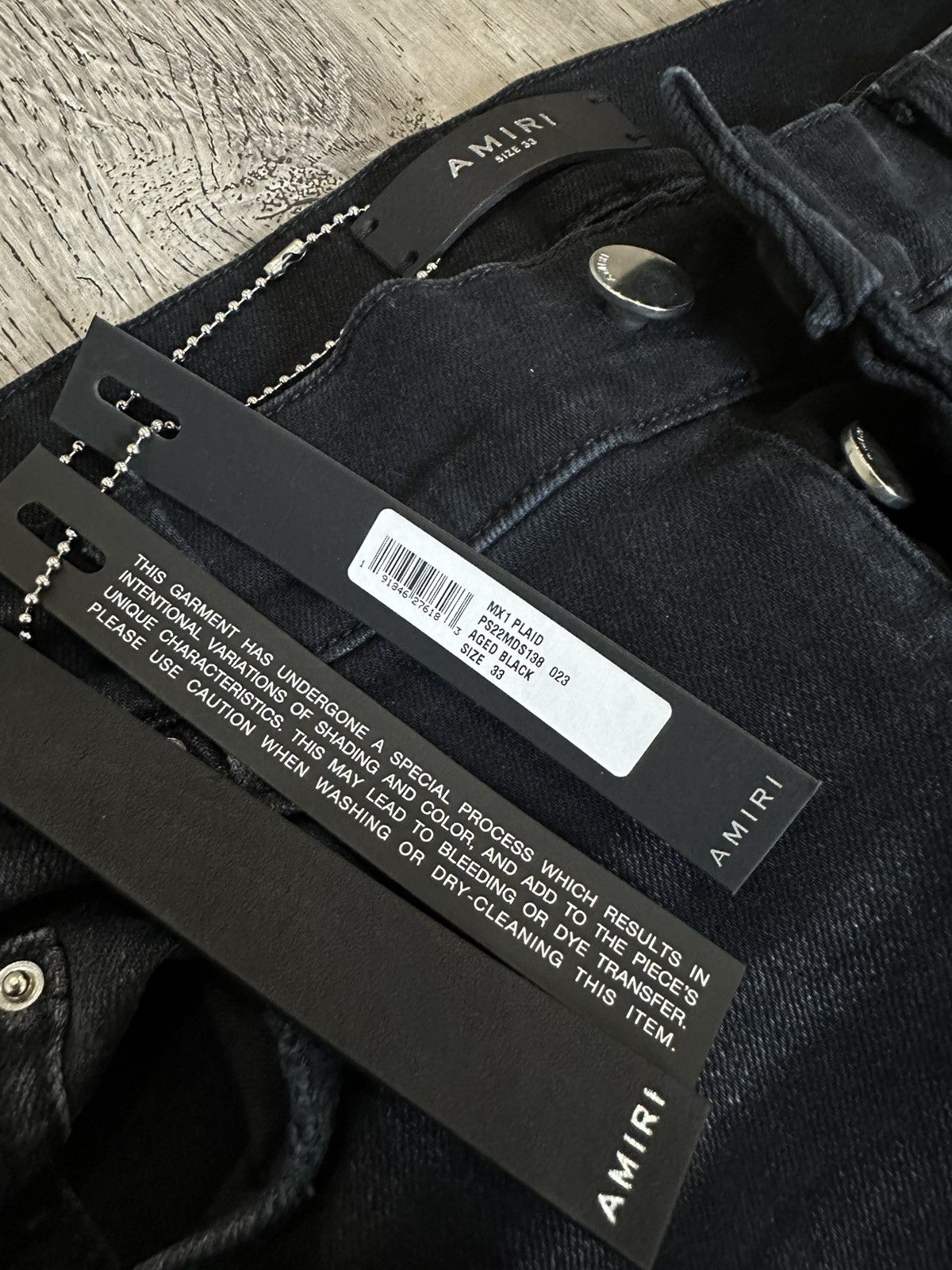 Amiri Amiri MX1 Plaid Denim Aged Black Size US 33 - 3 Thumbnail