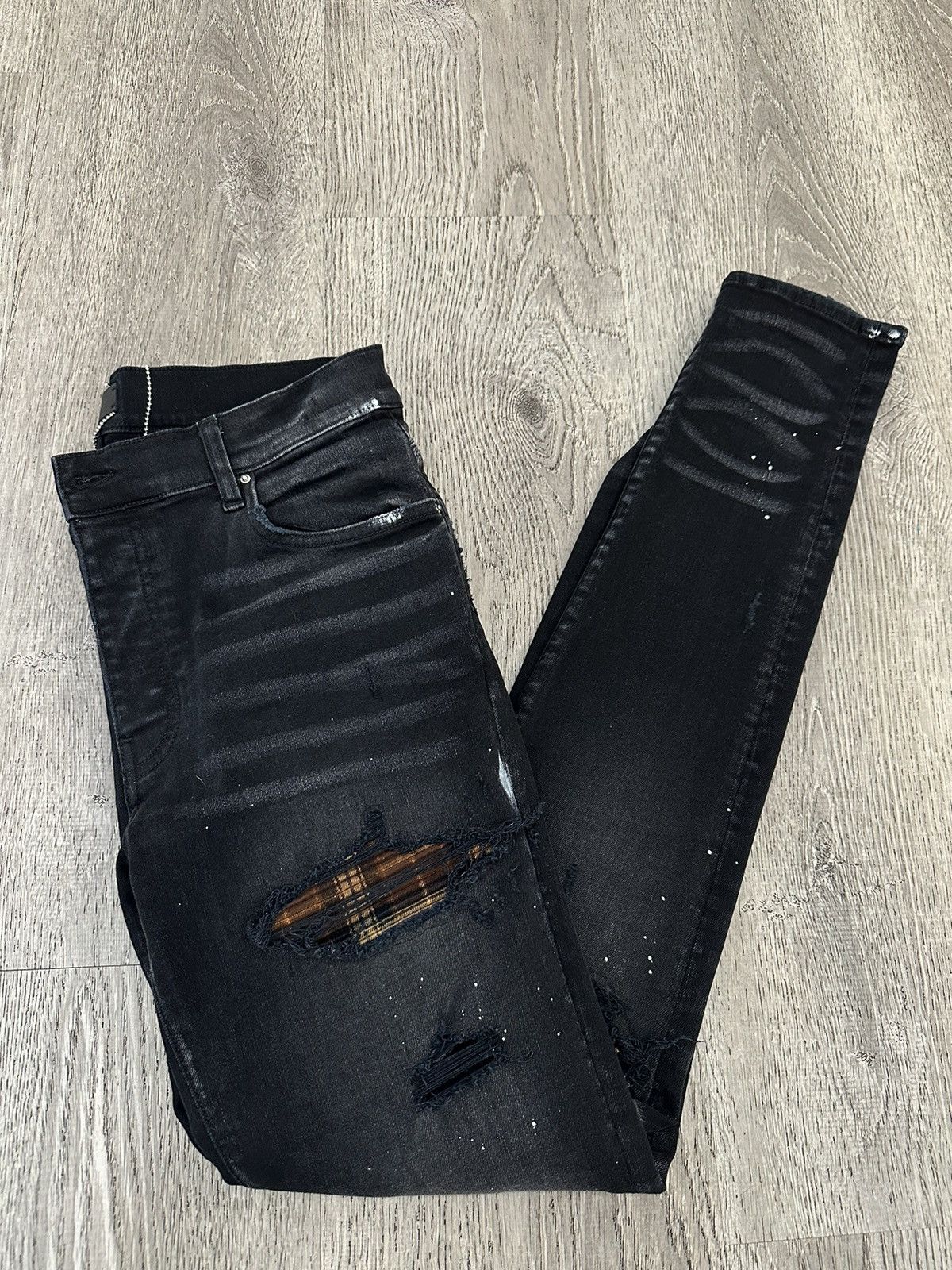 Amiri Amiri MX1 Plaid Denim Aged Black Size US 33 - 7 Thumbnail