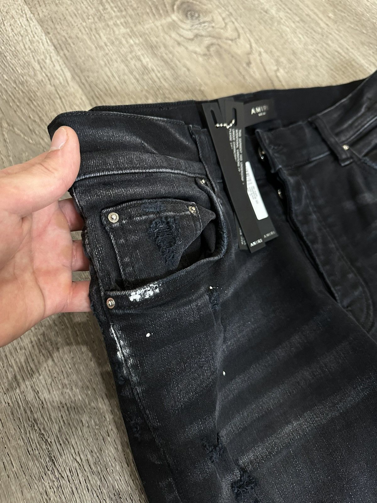 Amiri Amiri MX1 Plaid Denim Aged Black Size US 33 - 2 Thumbnail