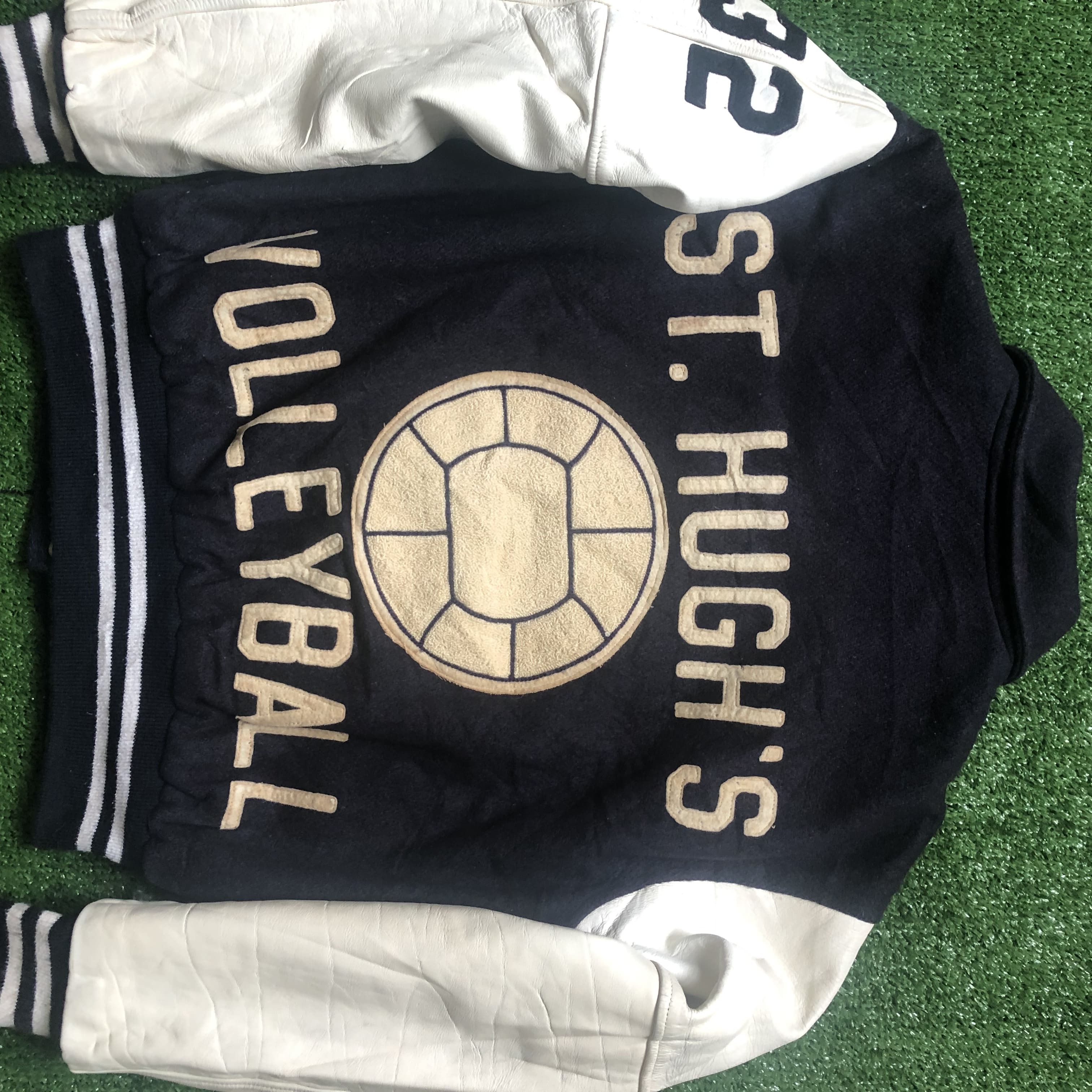 Vintage Vintage St. Hugh's Leather Sleeve Letterman Jacket Size US M / EU 48-50 / 2 - 3 Thumbnail