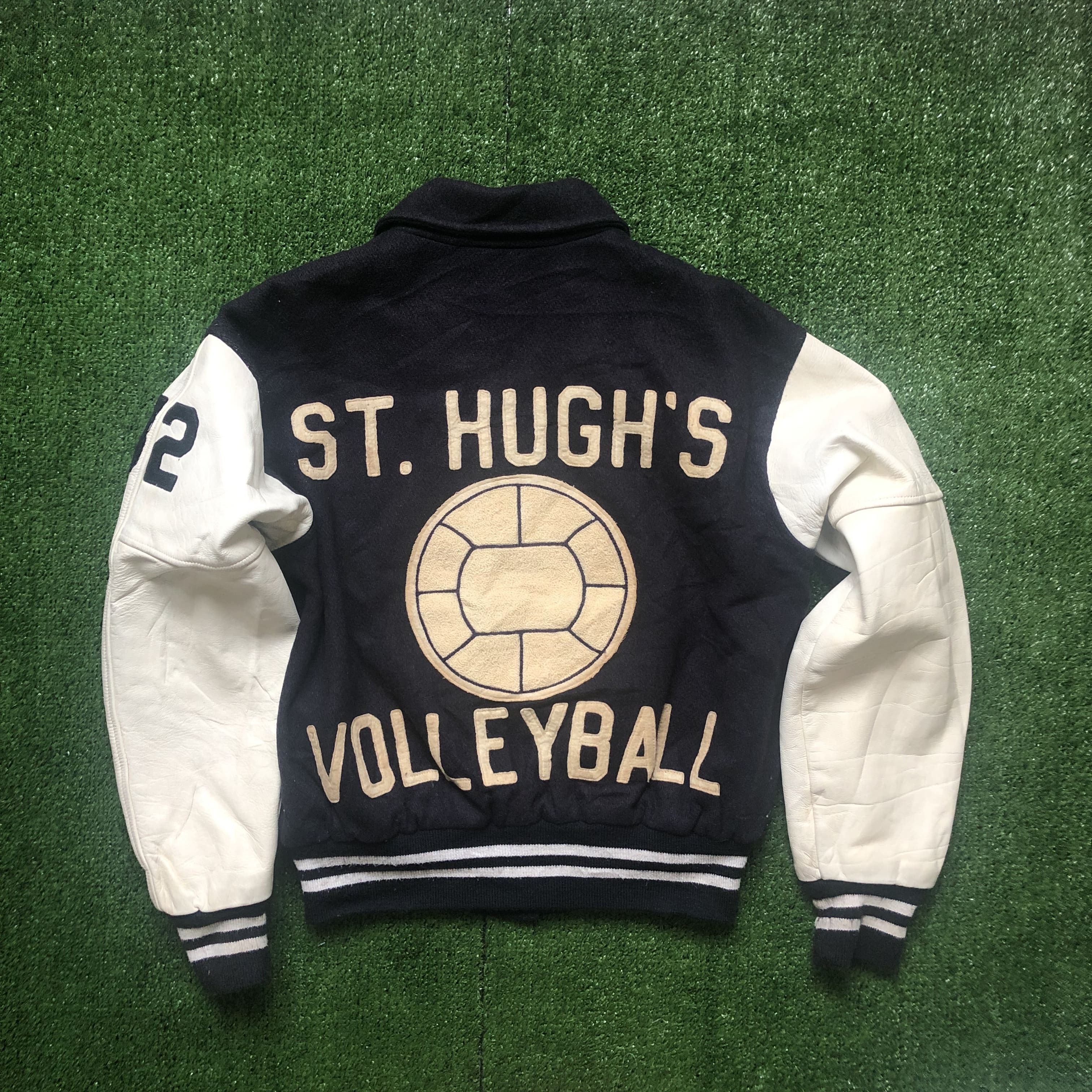Vintage Vintage St. Hugh's Leather Sleeve Letterman Jacket Size US M / EU 48-50 / 2 - 2 Thumbnail
