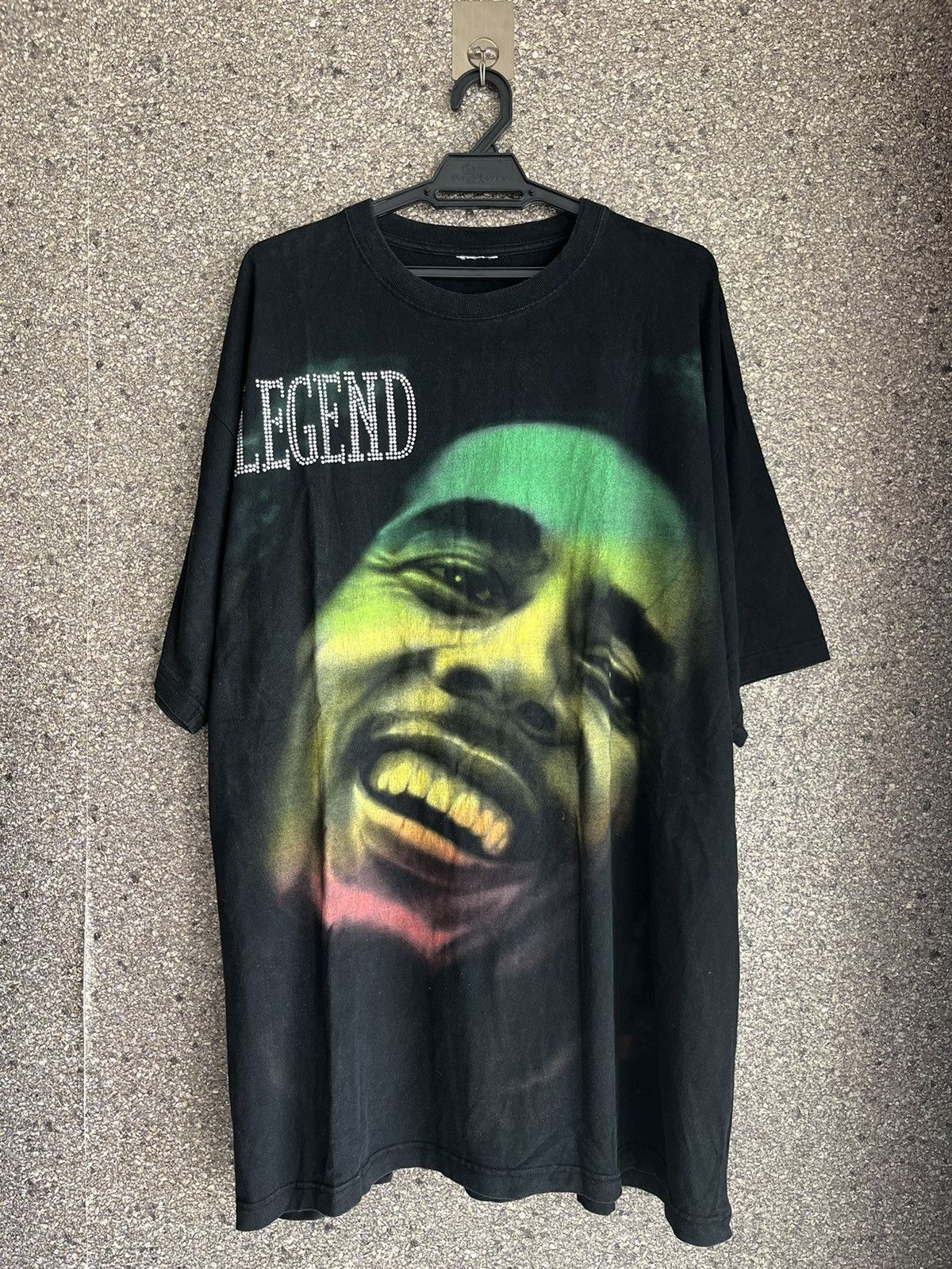 image of Vintage Legend Bob Marley Ft22 in Black, Men's (Size 2XL)