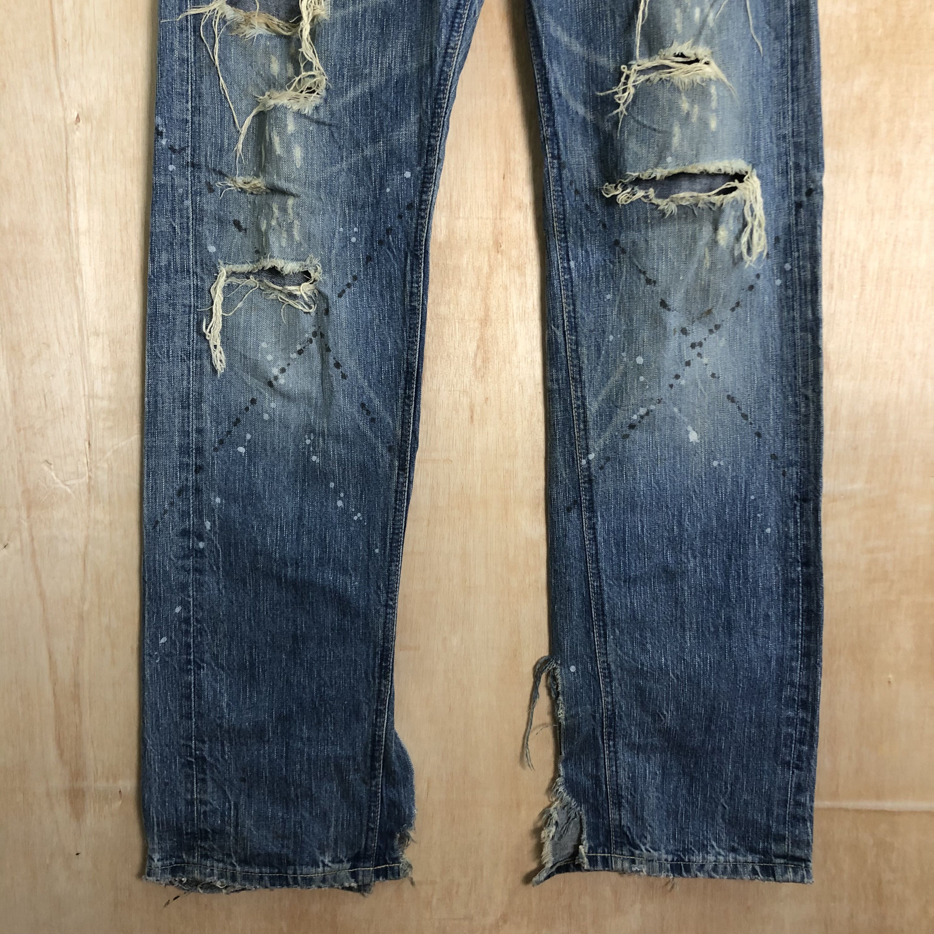 Edwin DL Edwin Blue Trip Distressed Blue Denim pants #c006 Size US 31 - 3 Thumbnail