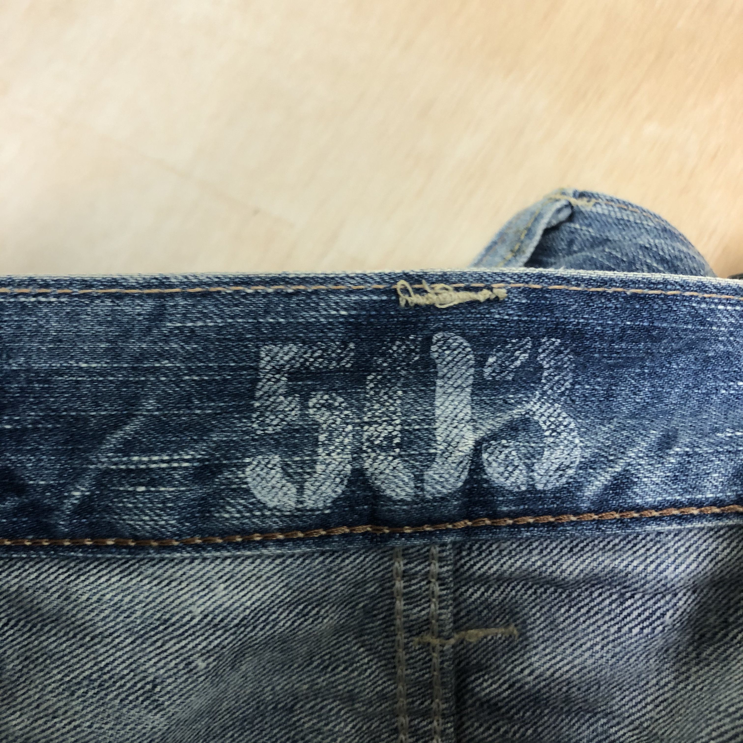 Edwin DL Edwin Blue Trip Distressed Blue Denim pants #c006 Size US 31 - 18 Thumbnail