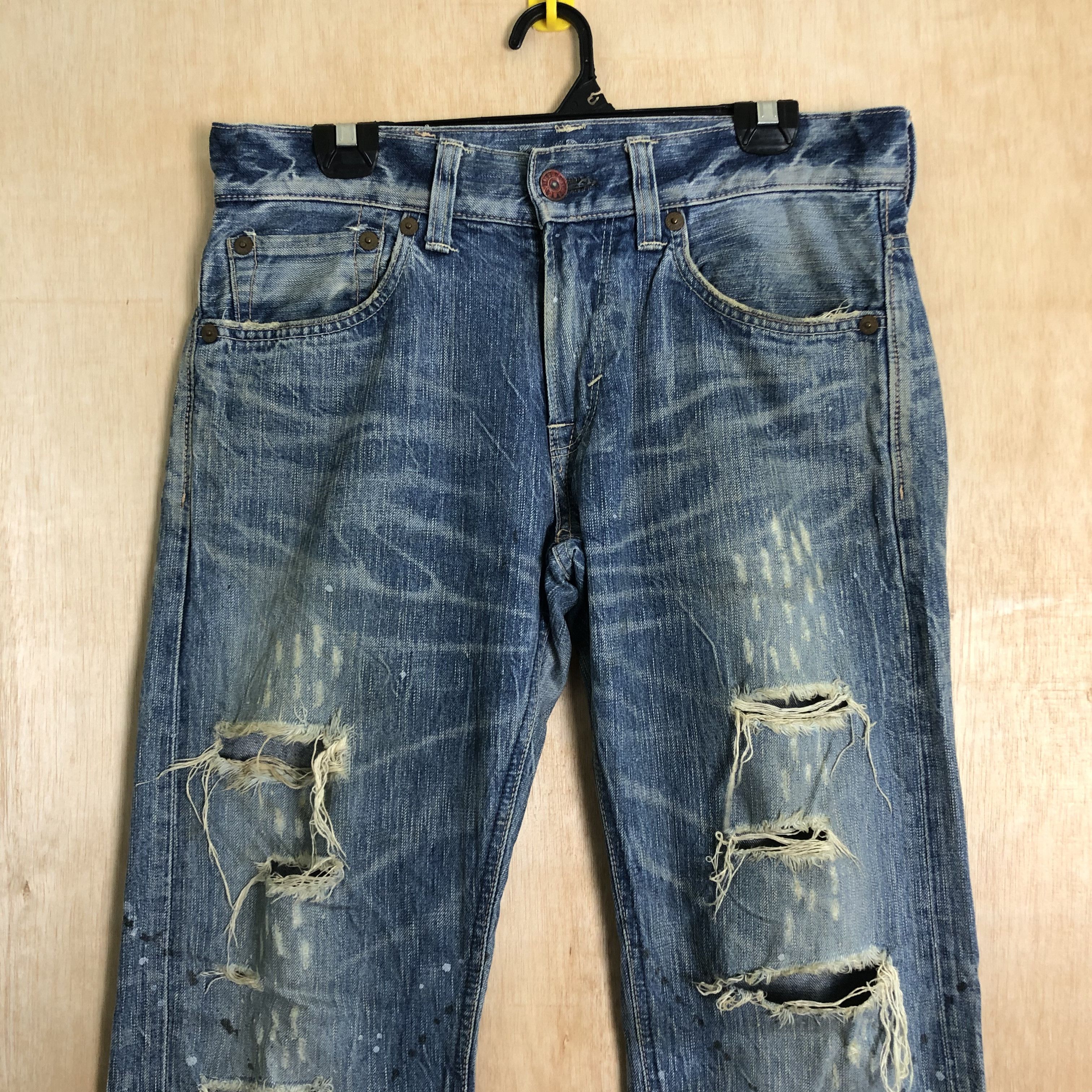 Edwin DL Edwin Blue Trip Distressed Blue Denim pants #c006 Size US 31 - 2 Thumbnail